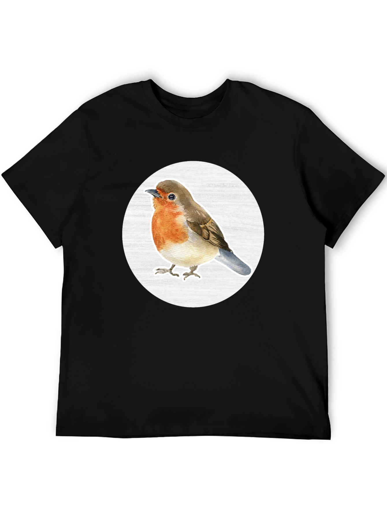 Robin Bird T-Shirt - Black Cotton Blend Tee