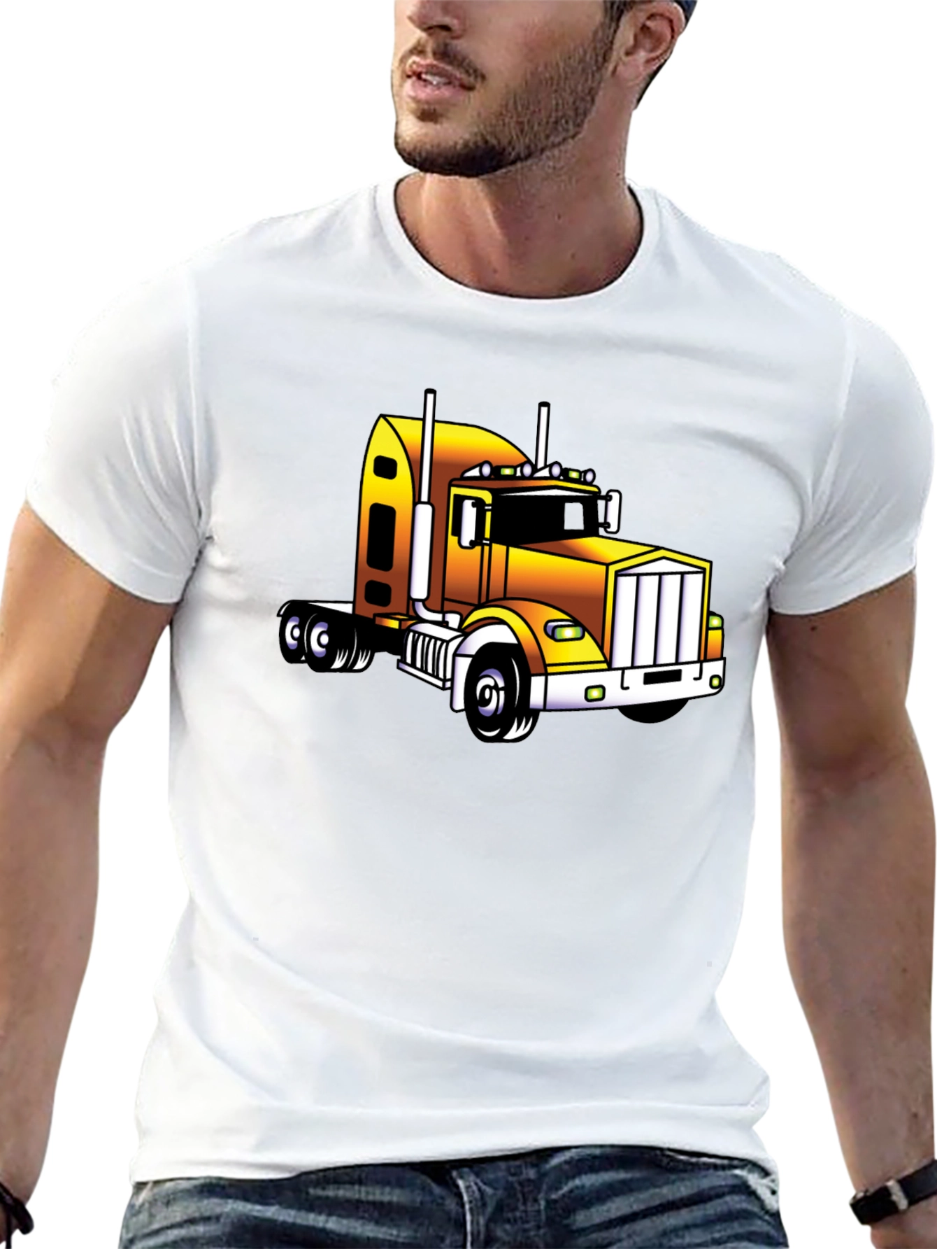 Truck Graphic Tee - Black T-Shirt for Men