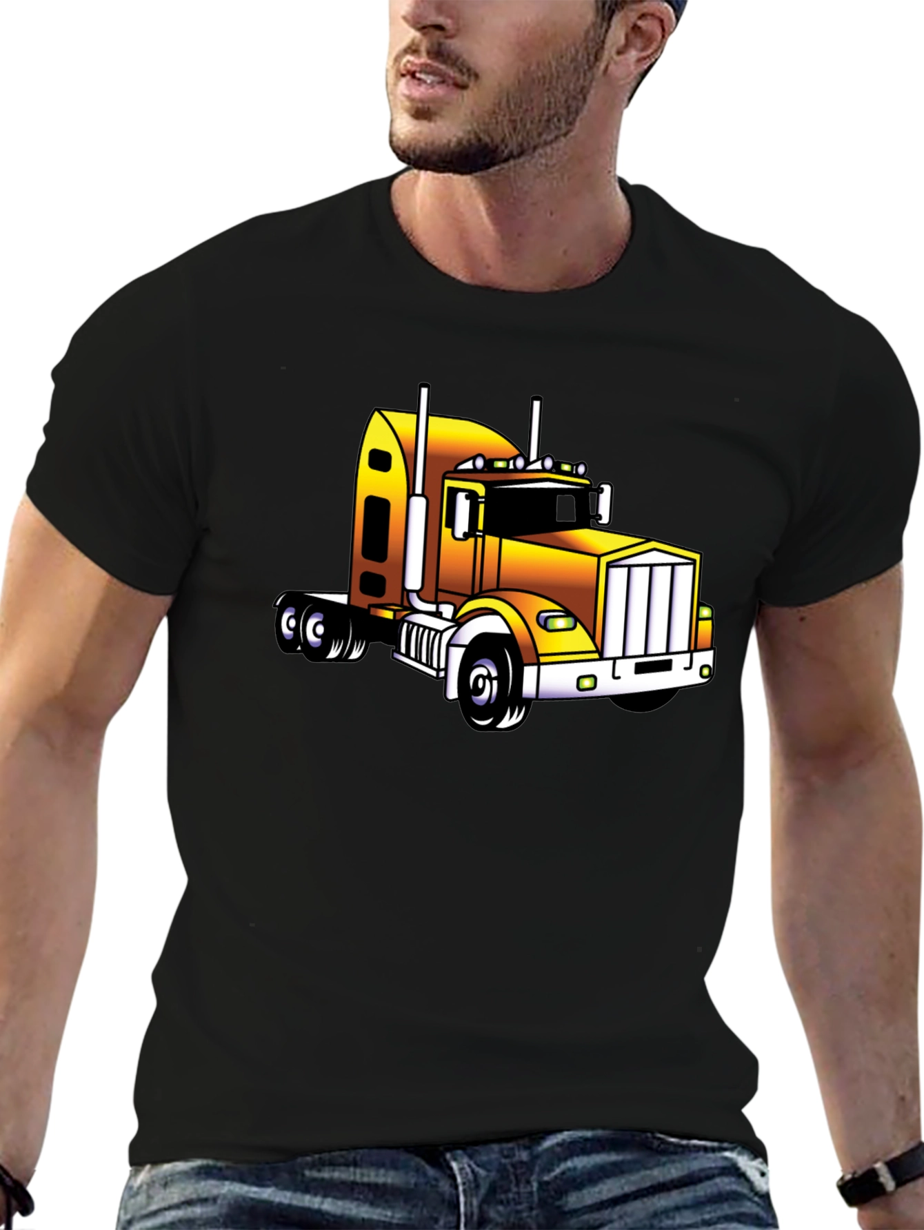 Truck Graphic Tee - Black T-Shirt for Men
