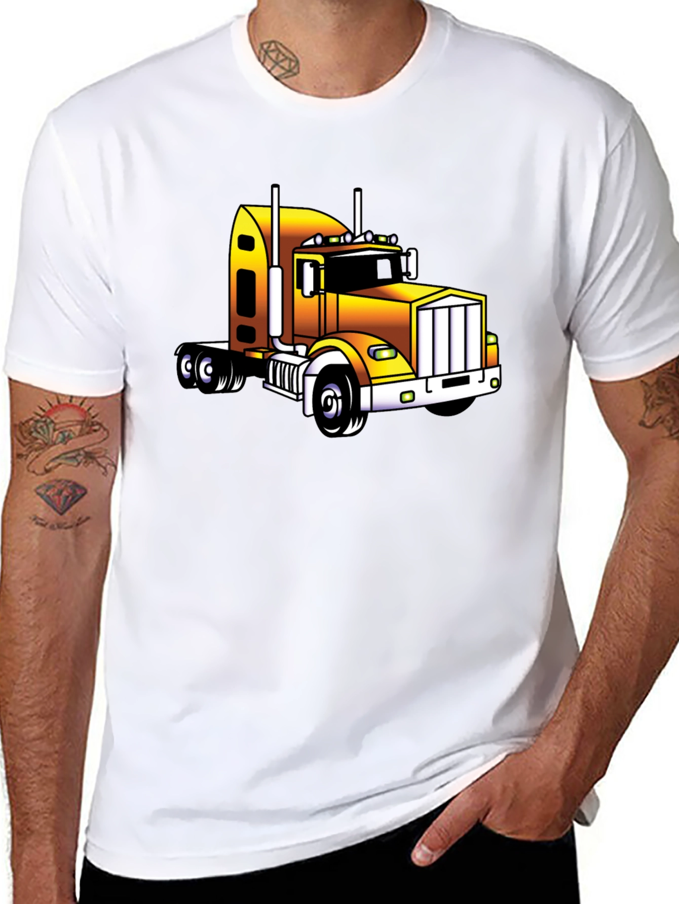 Truck Graphic Tee - Black T-Shirt for Men