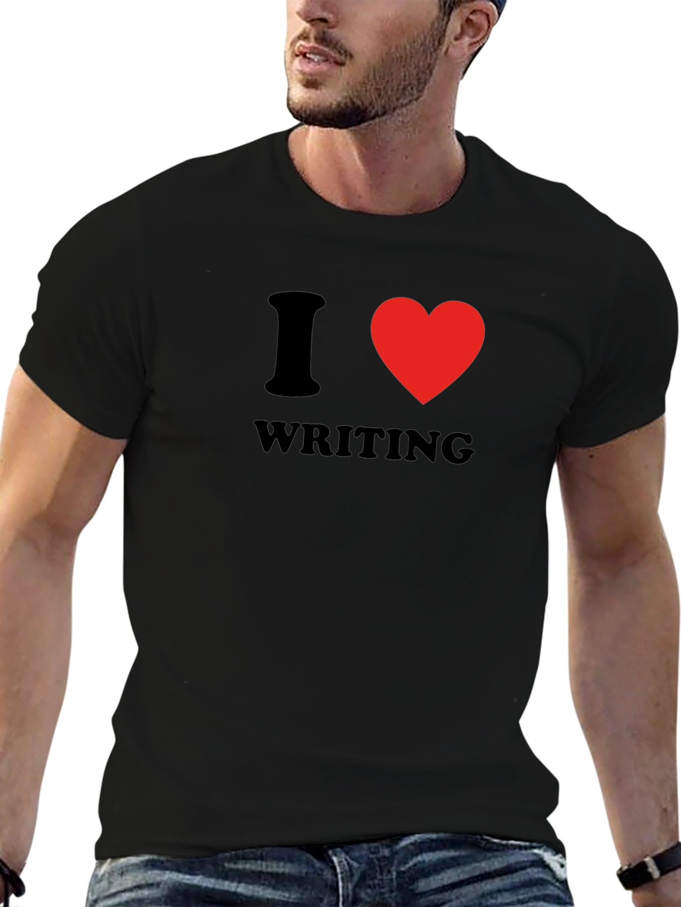 I Heart Writing Black Graphic Tee