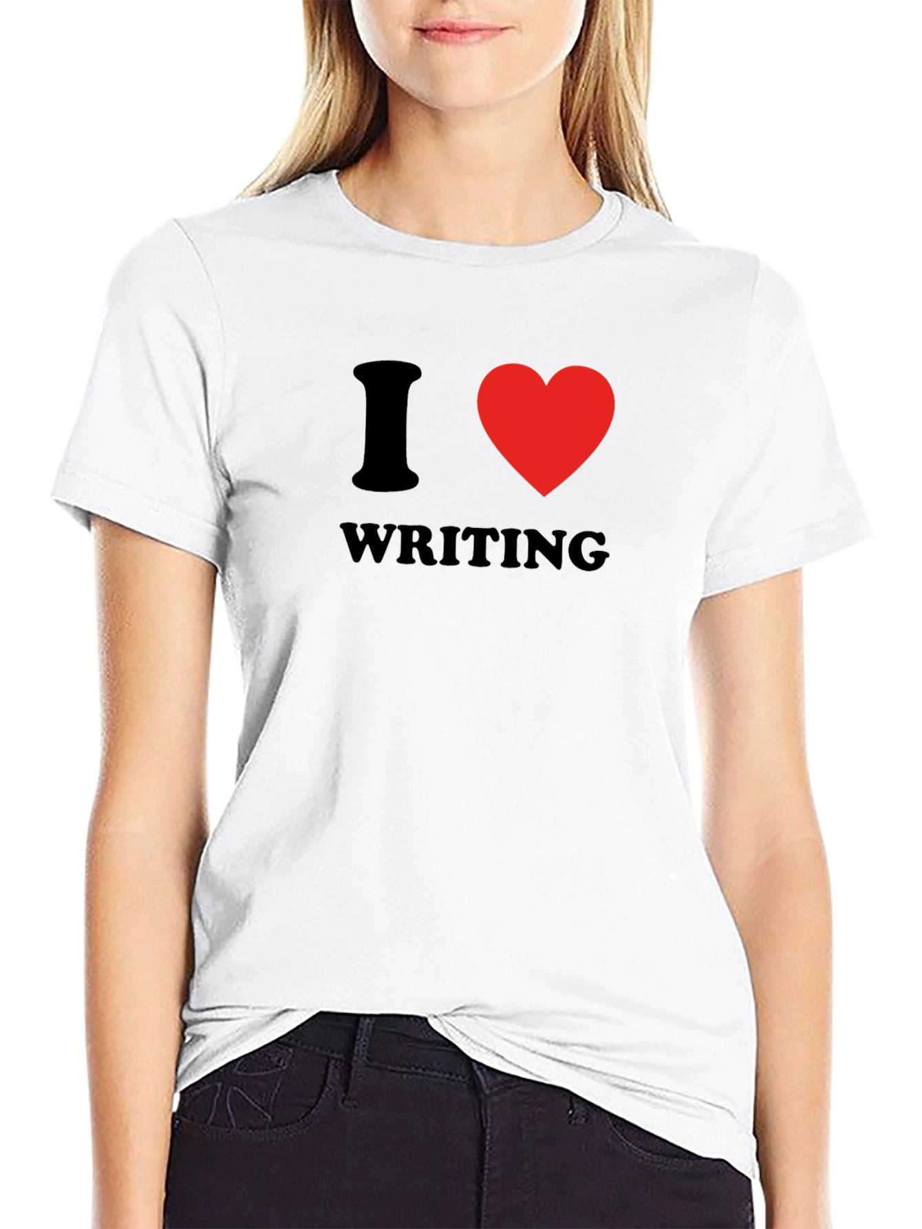 I Heart Writing Black Graphic Tee
