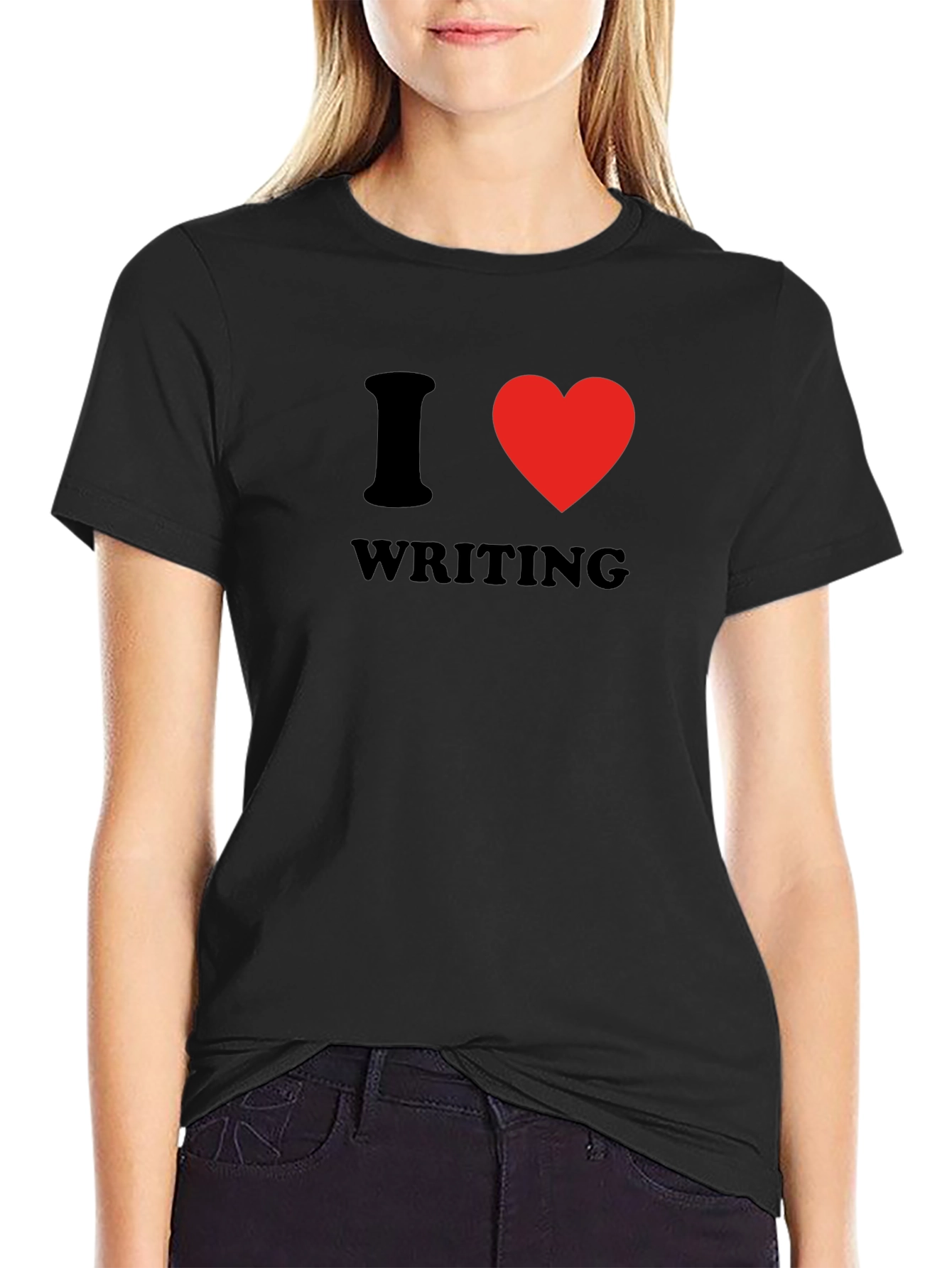 I Heart Writing Black Graphic Tee