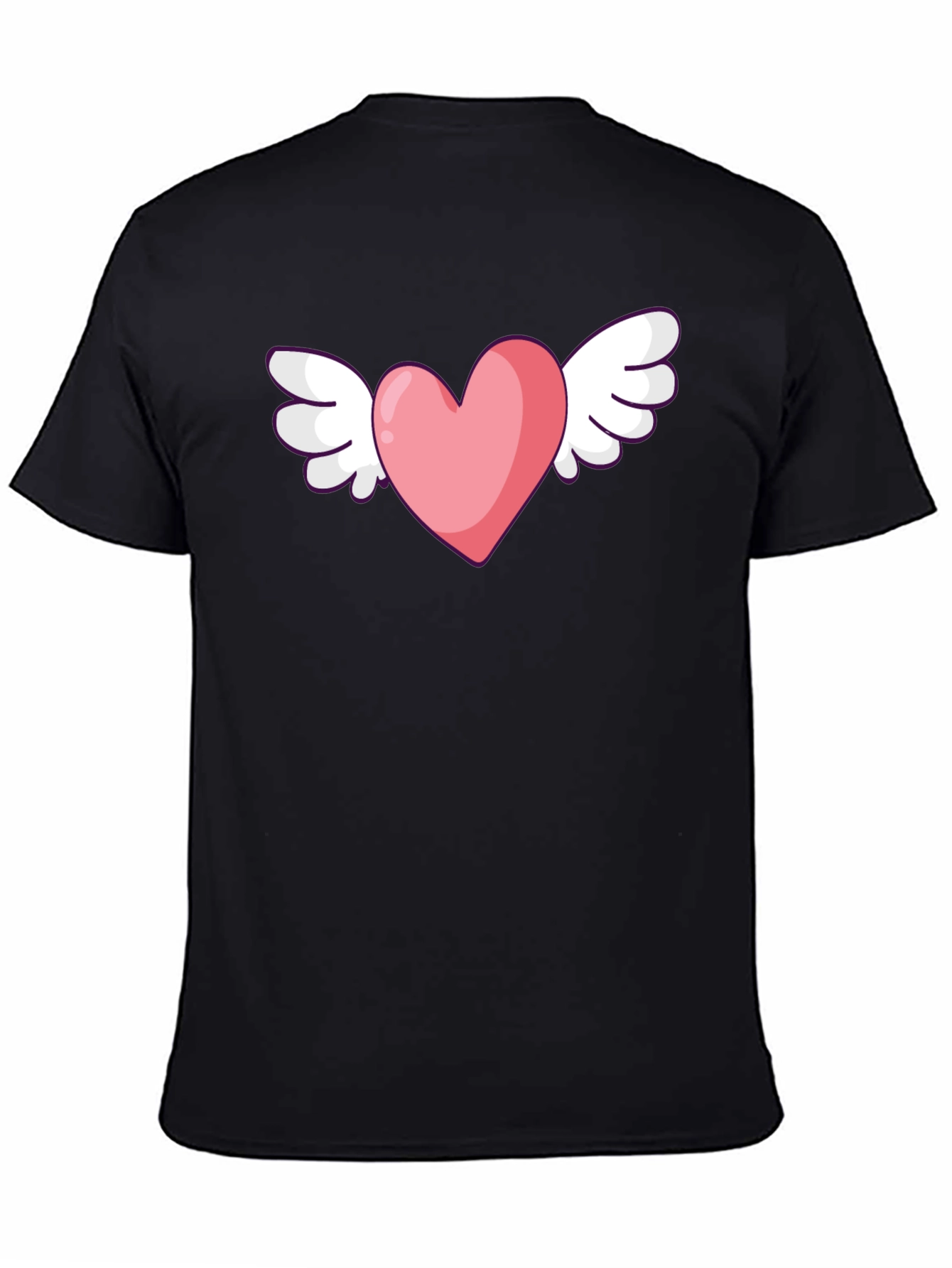 Heart With Wings Graphic Black T-Shirt