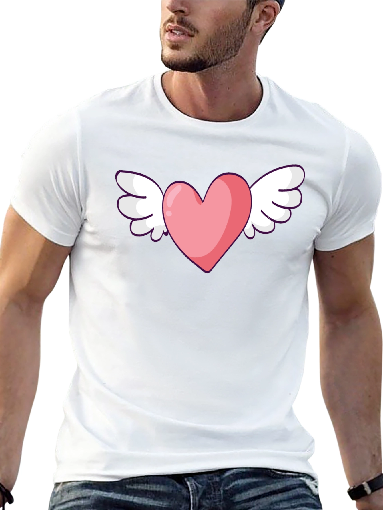 Heart With Wings Graphic Black T-Shirt