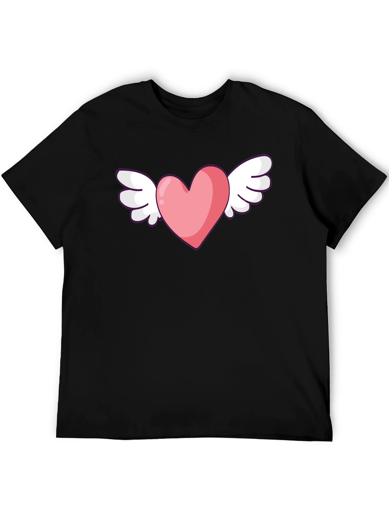 Heart With Wings Graphic Black T-Shirt