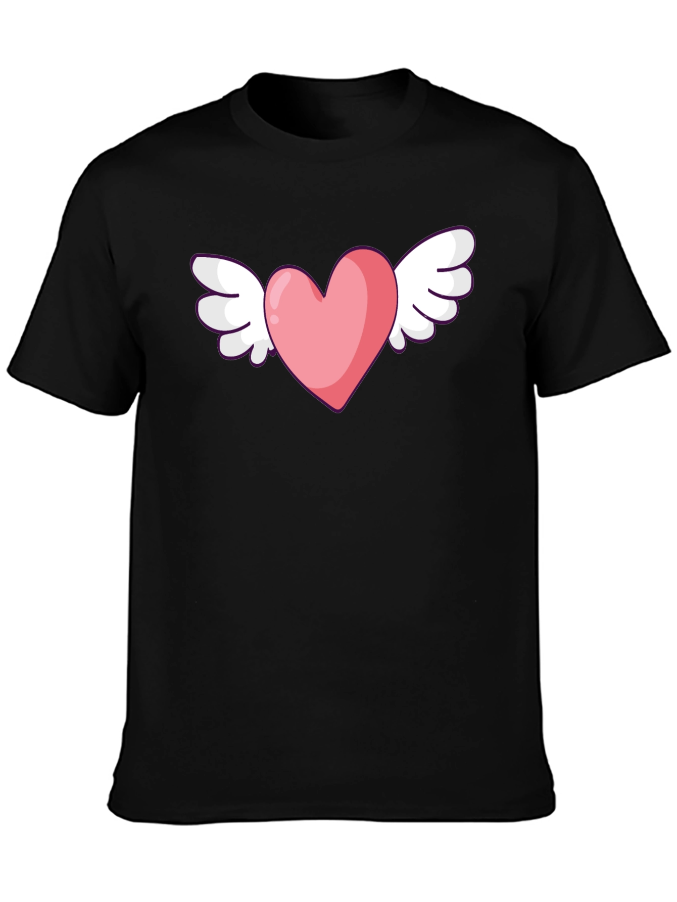 Heart With Wings Graphic Black T-Shirt