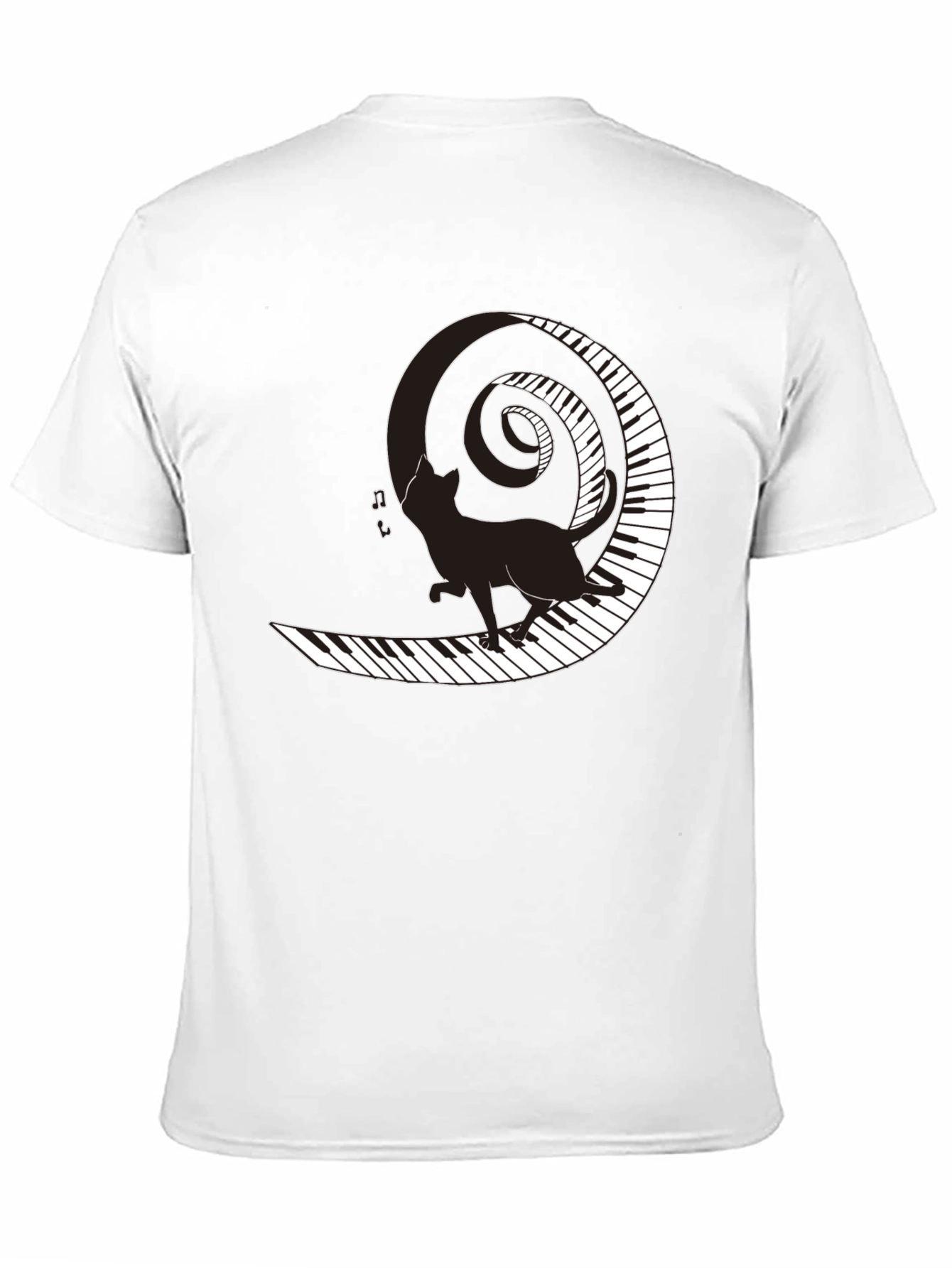 Cat on Piano Keys T-Shirt - Music Lover Tee
