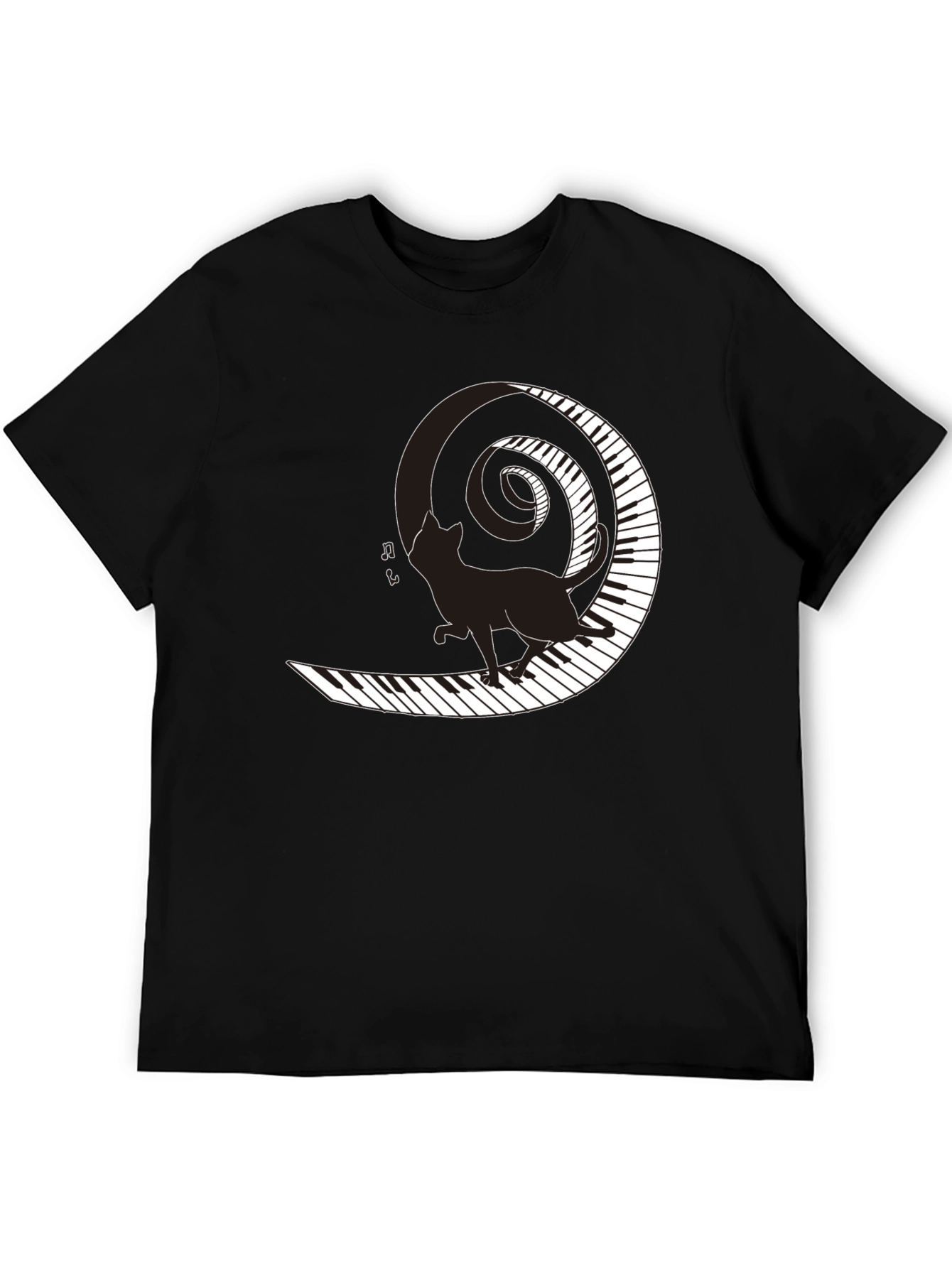 Cat on Piano Keys T-Shirt - Music Lover Tee