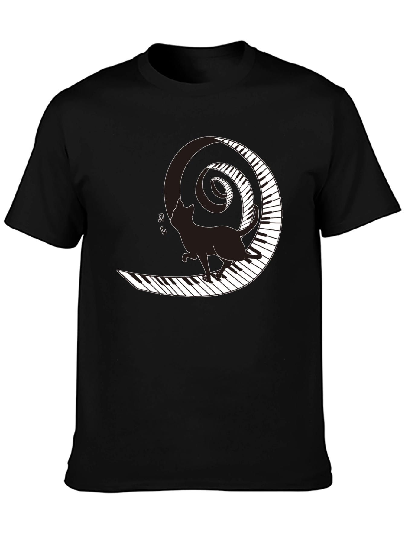 Cat on Piano Keys T-Shirt - Music Lover Tee
