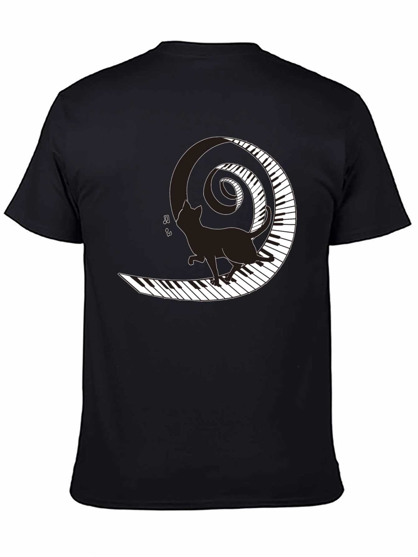 Cat on Piano Keys T-Shirt - Music Lover Tee