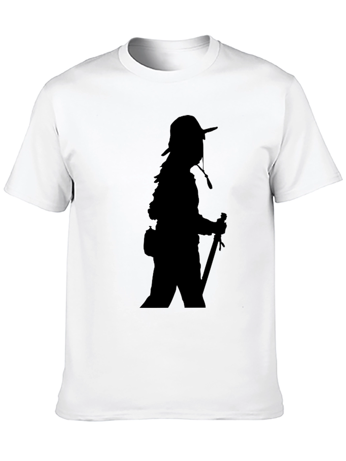 Black T-Shirt with Hiker Graphic