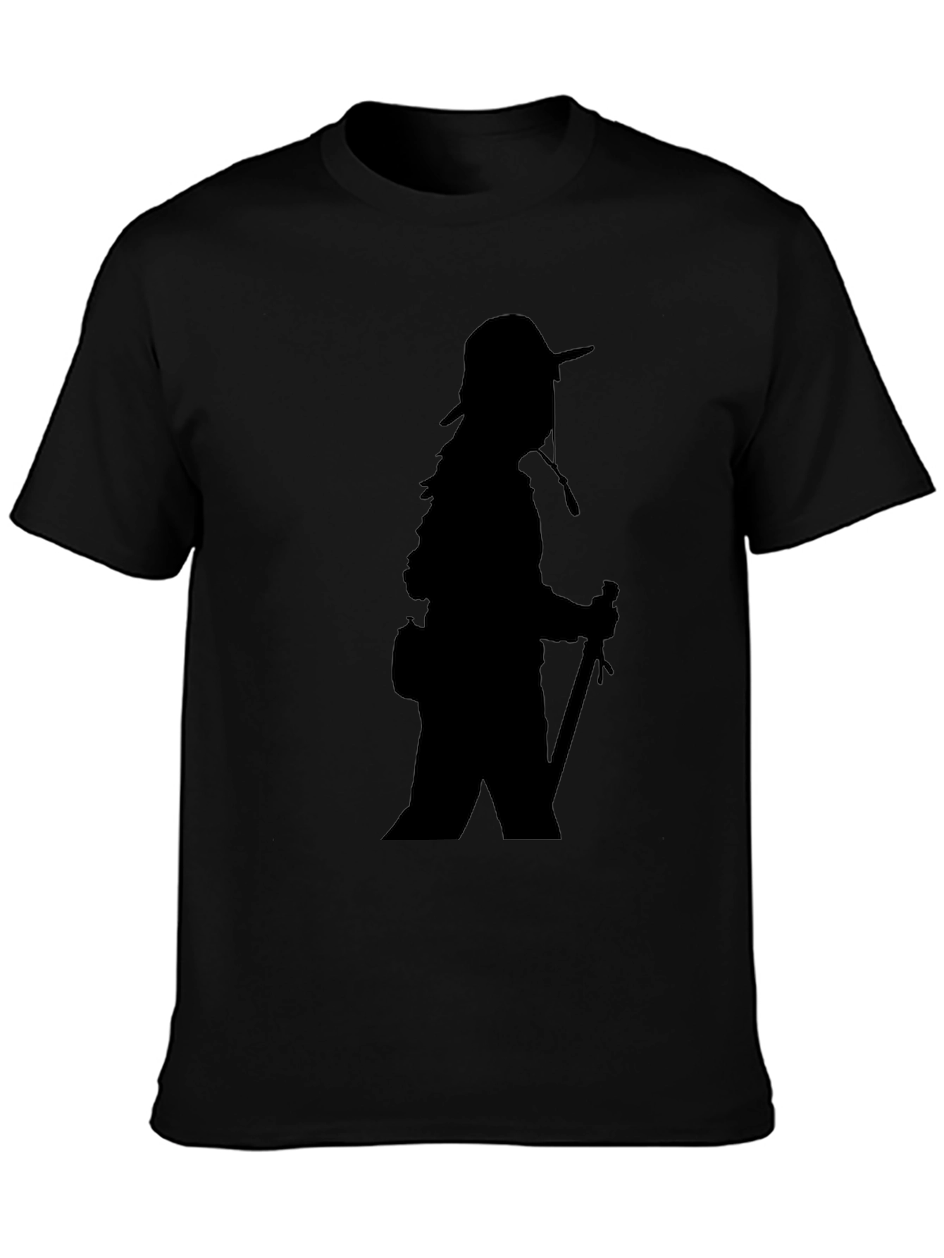 Black T-Shirt with Hiker Graphic