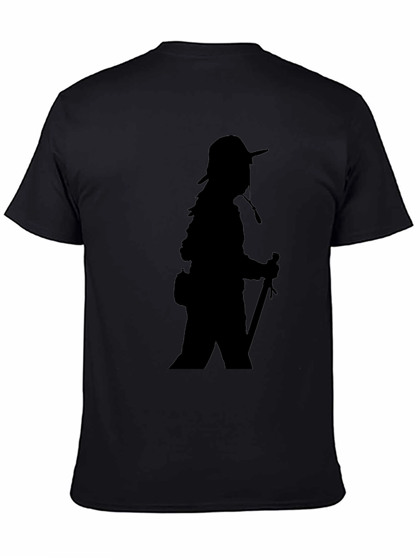 Black T-Shirt with Hiker Graphic