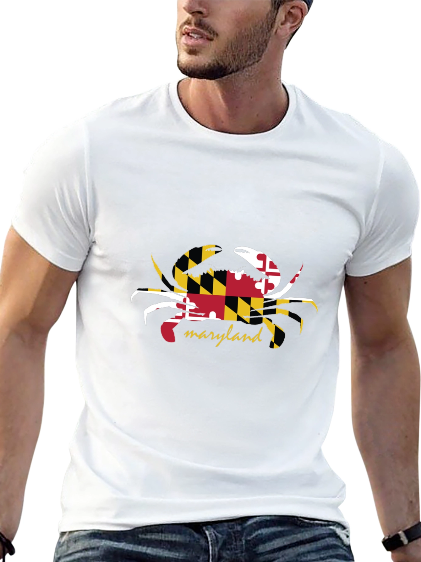 Maryland Flag Crab Black T-Shirt