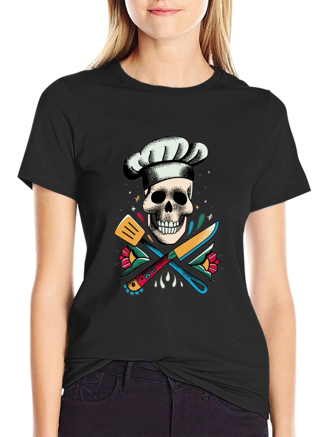 Chef Skull Graphic Tee - Culinary Art