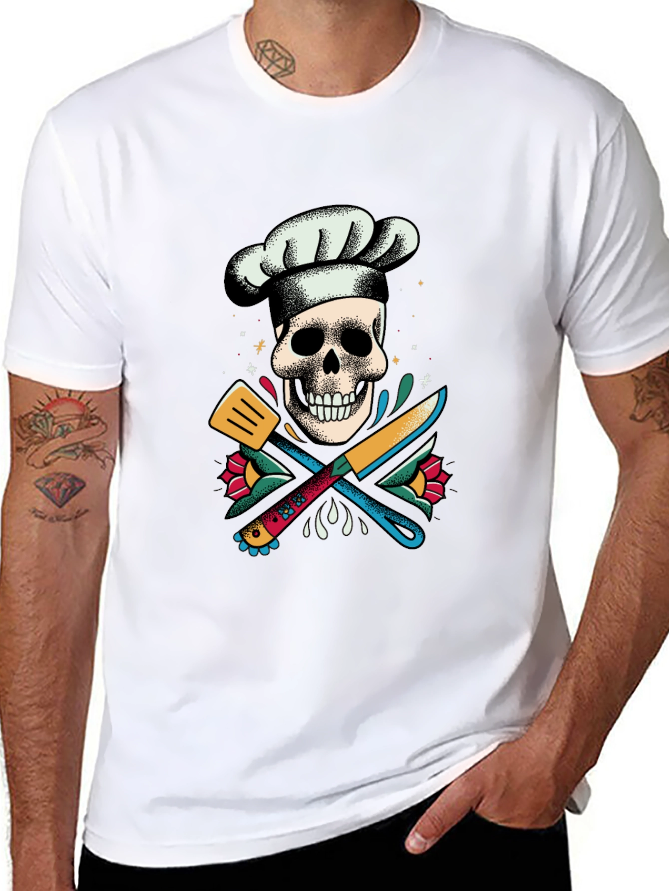 Chef Skull Graphic Tee - Culinary Art