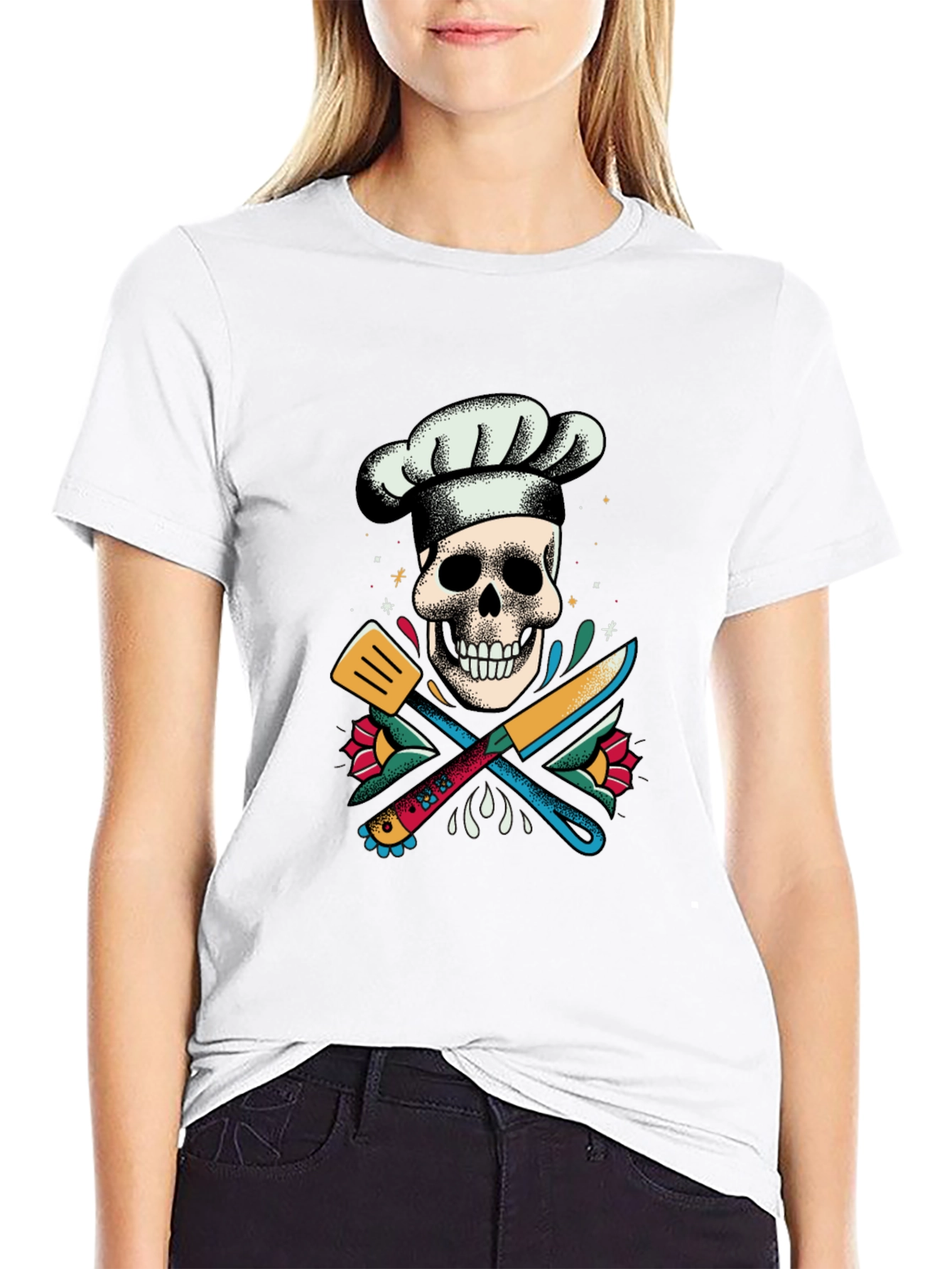 Chef Skull Graphic Tee - Culinary Art
