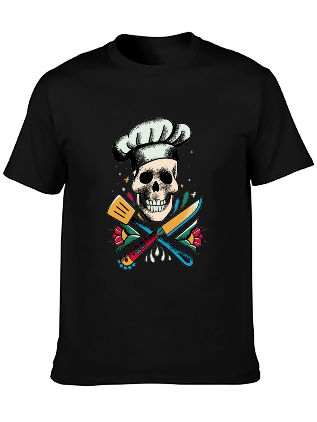 Chef Skull Graphic Tee - Culinary Art