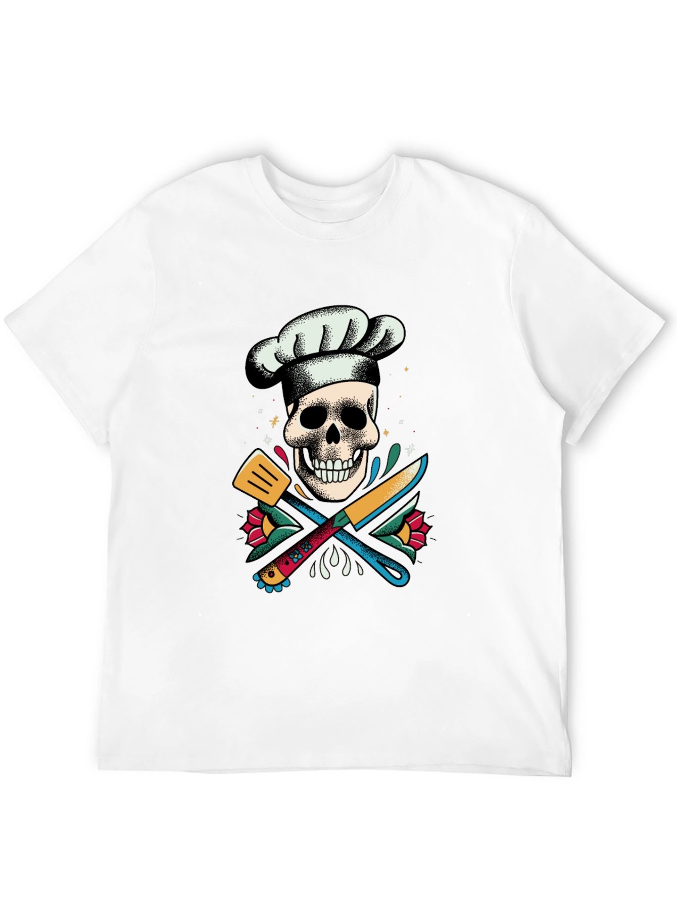 Chef Skull Graphic Tee - Culinary Art