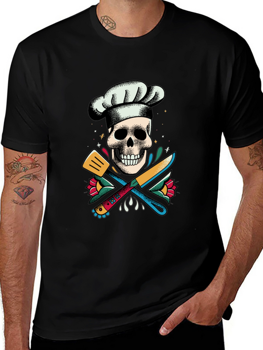 Chef Skull Graphic Tee - Culinary Art