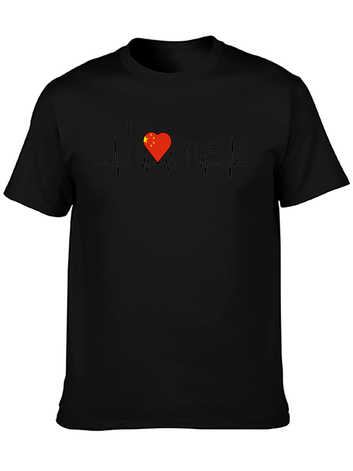 China Flag Heartbeat Home T-Shirt - Stylish & Patriotic