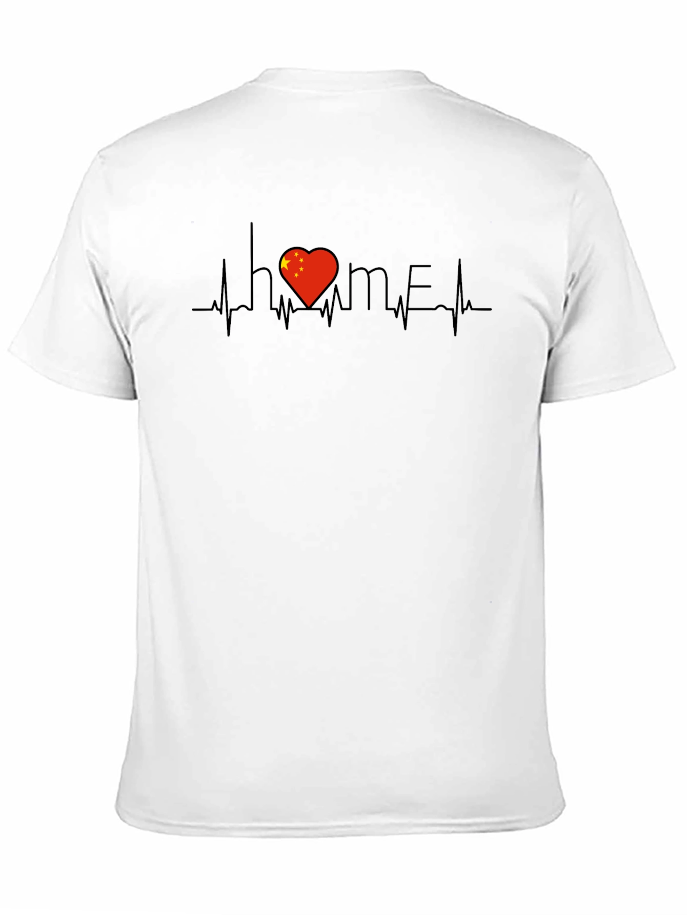 China Flag Heartbeat Home T-Shirt - Stylish & Patriotic