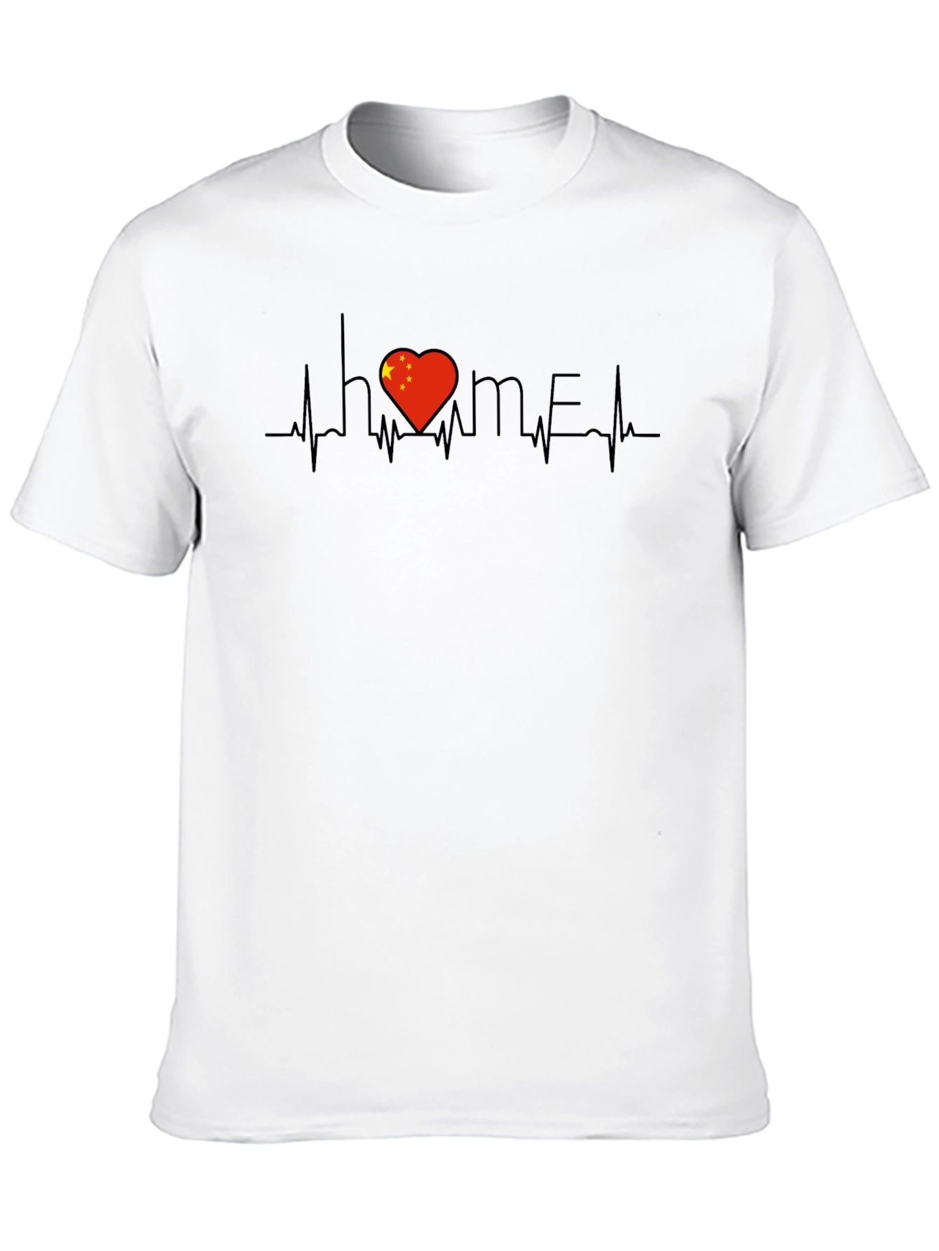 China Flag Heartbeat Home T-Shirt - Stylish & Patriotic