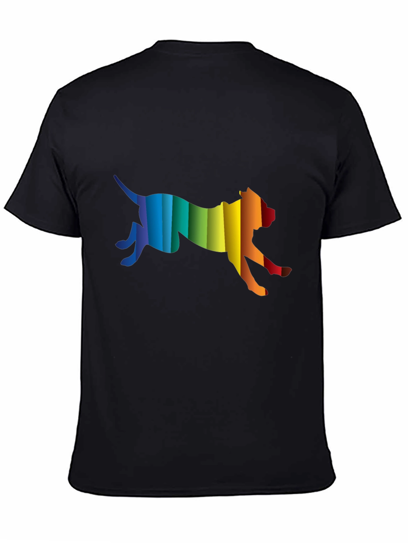 Rainbow Dog Graphic Tee - Black Cotton Comfort
