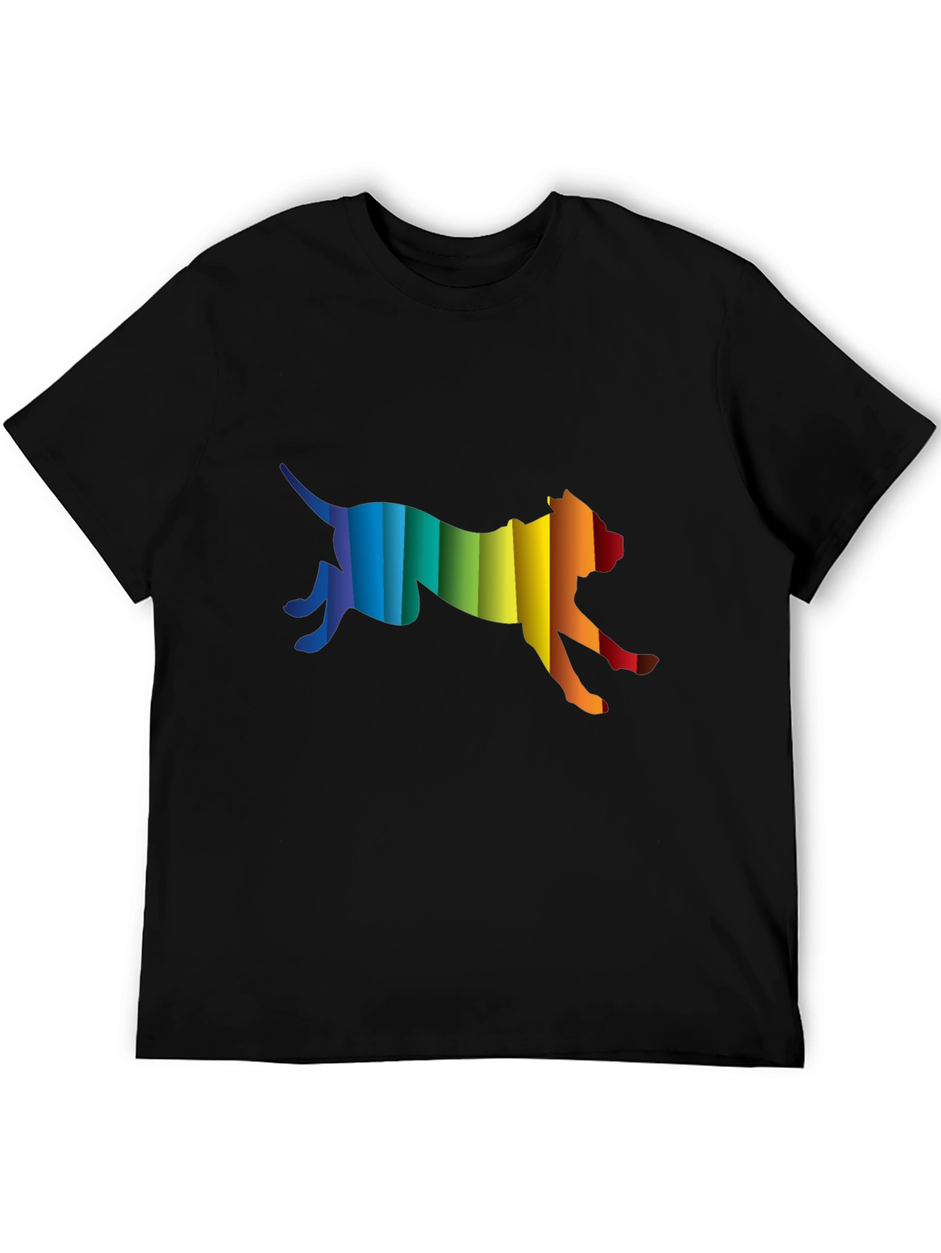 Rainbow Dog Graphic Tee - Black Cotton Comfort