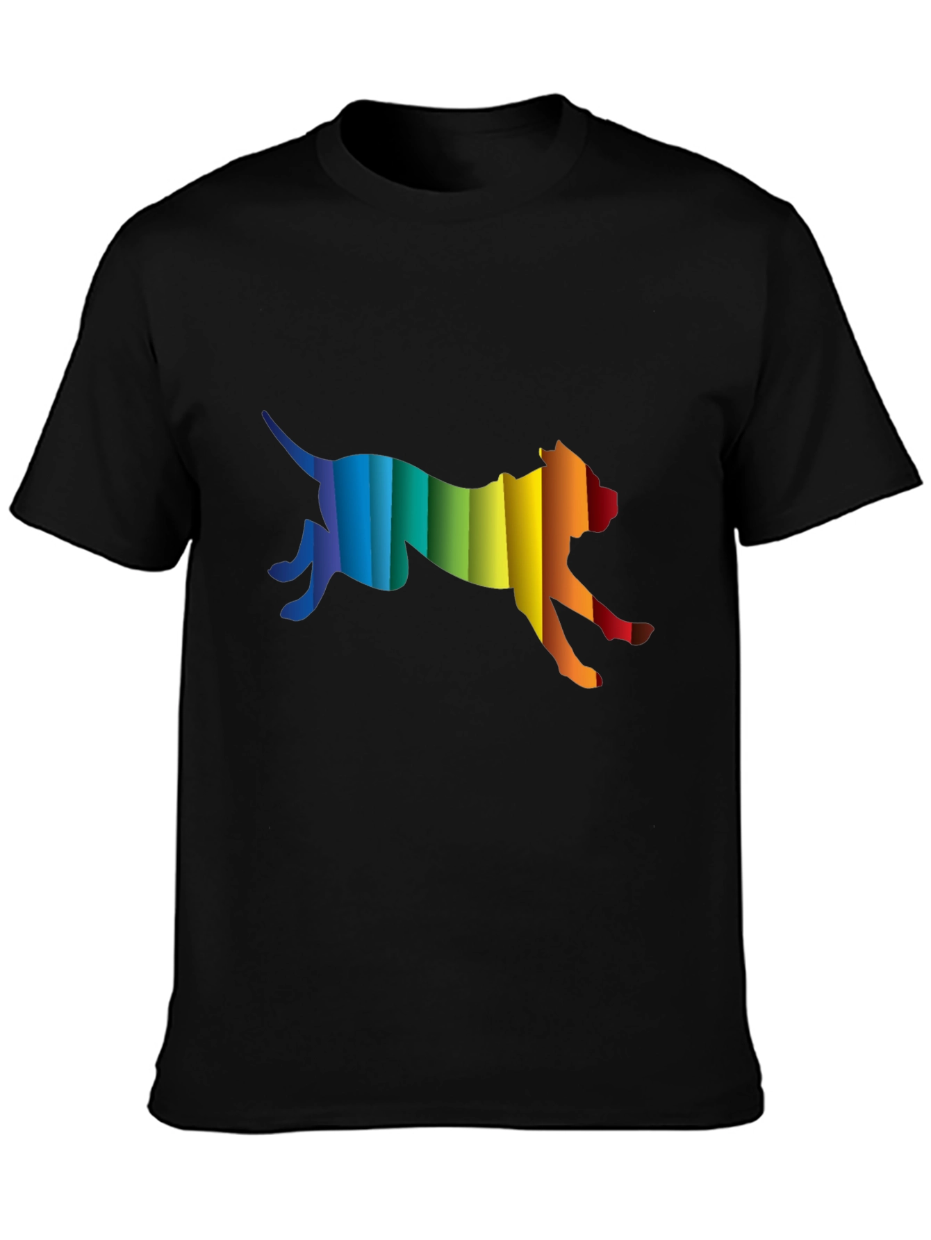 Rainbow Dog Graphic Tee - Black Cotton Comfort