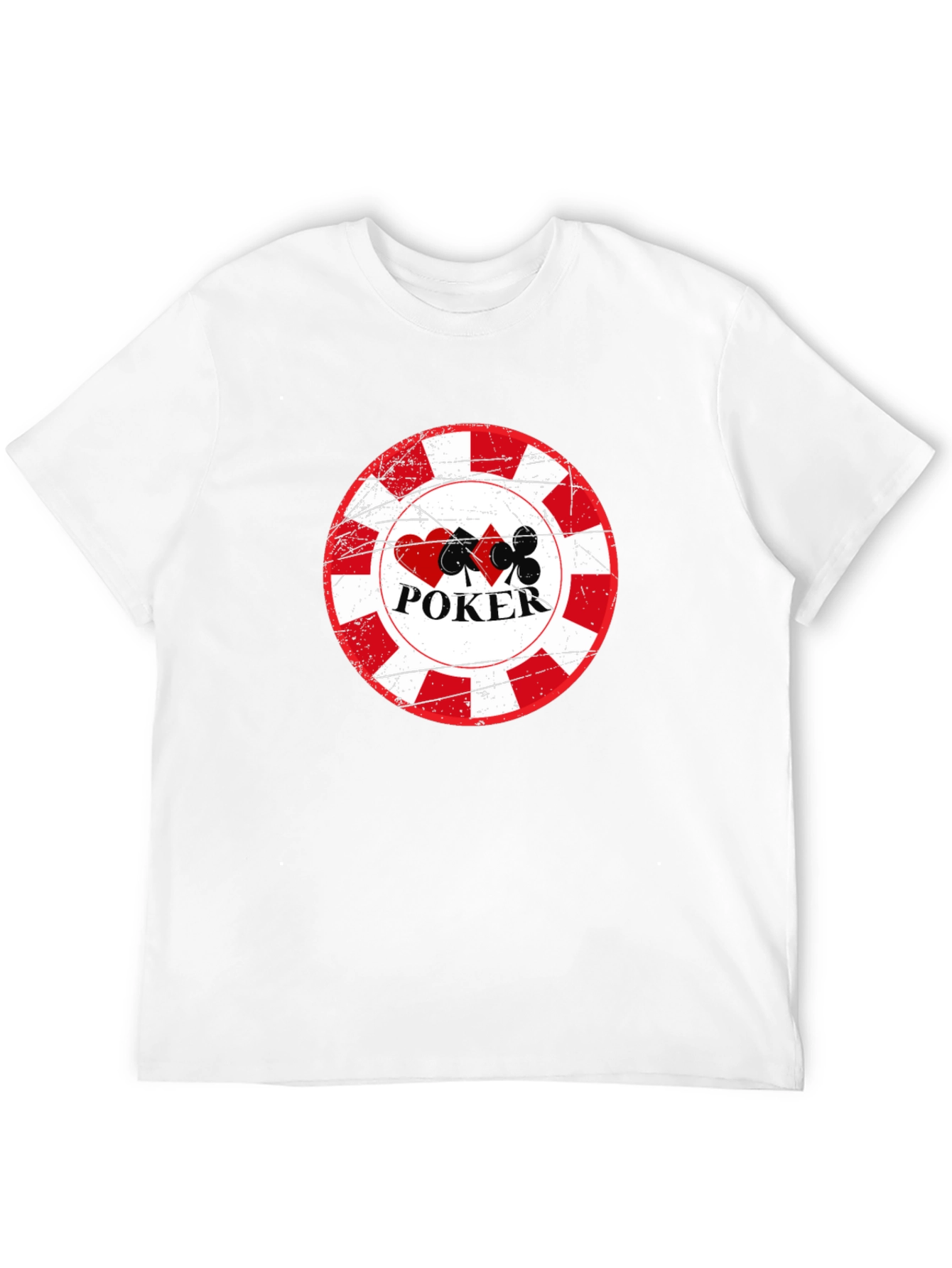 Poker Chip Graphic Tee - Black Cotton T-Shirt