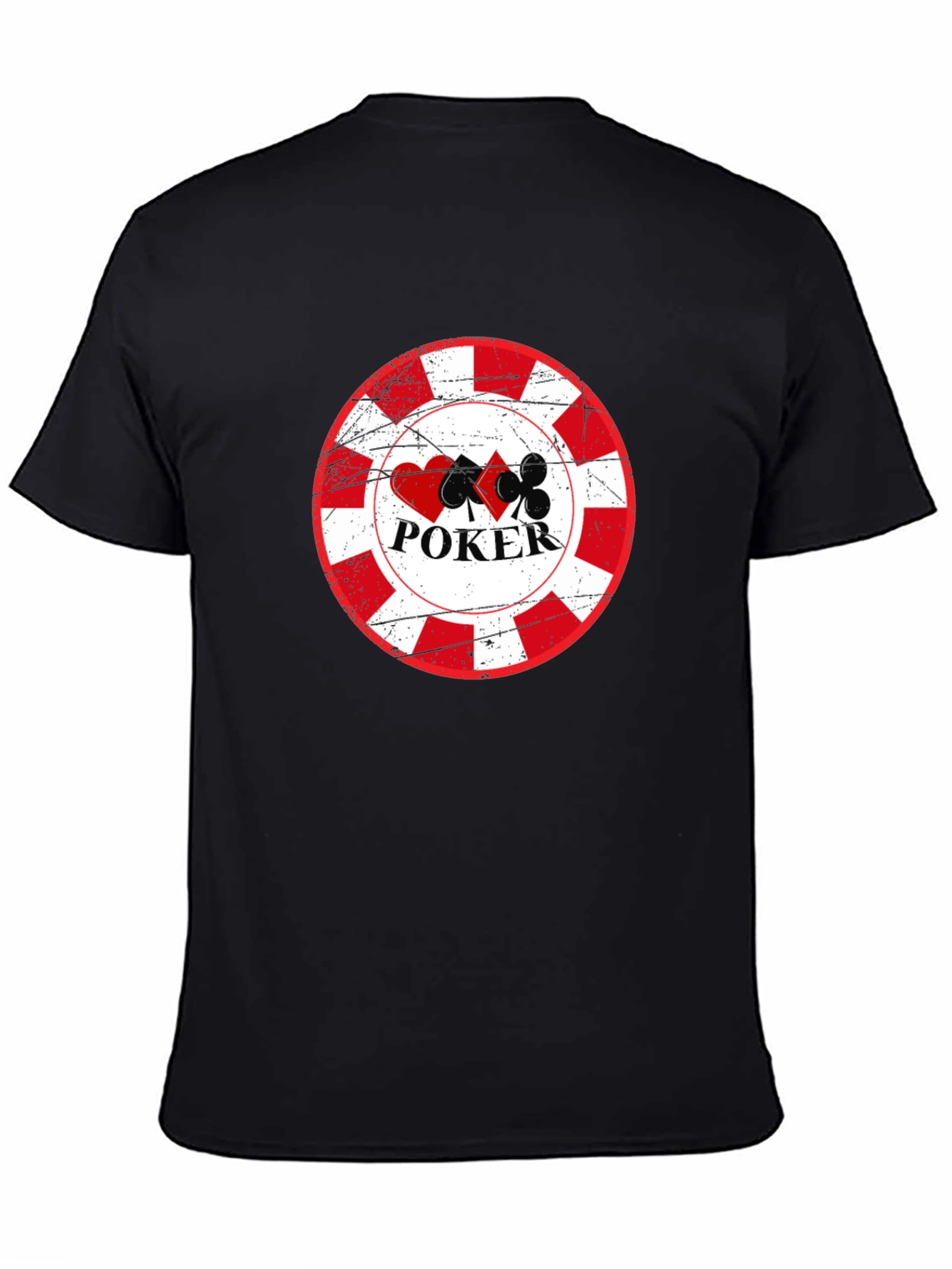 Poker Chip Graphic Tee - Black Cotton T-Shirt
