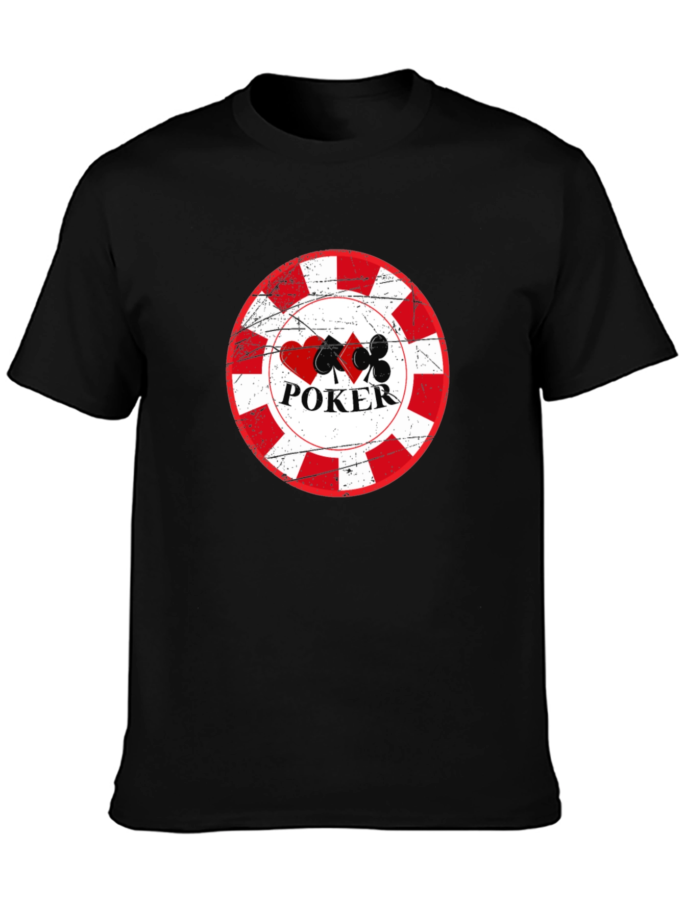 Poker Chip Graphic Tee - Black Cotton T-Shirt