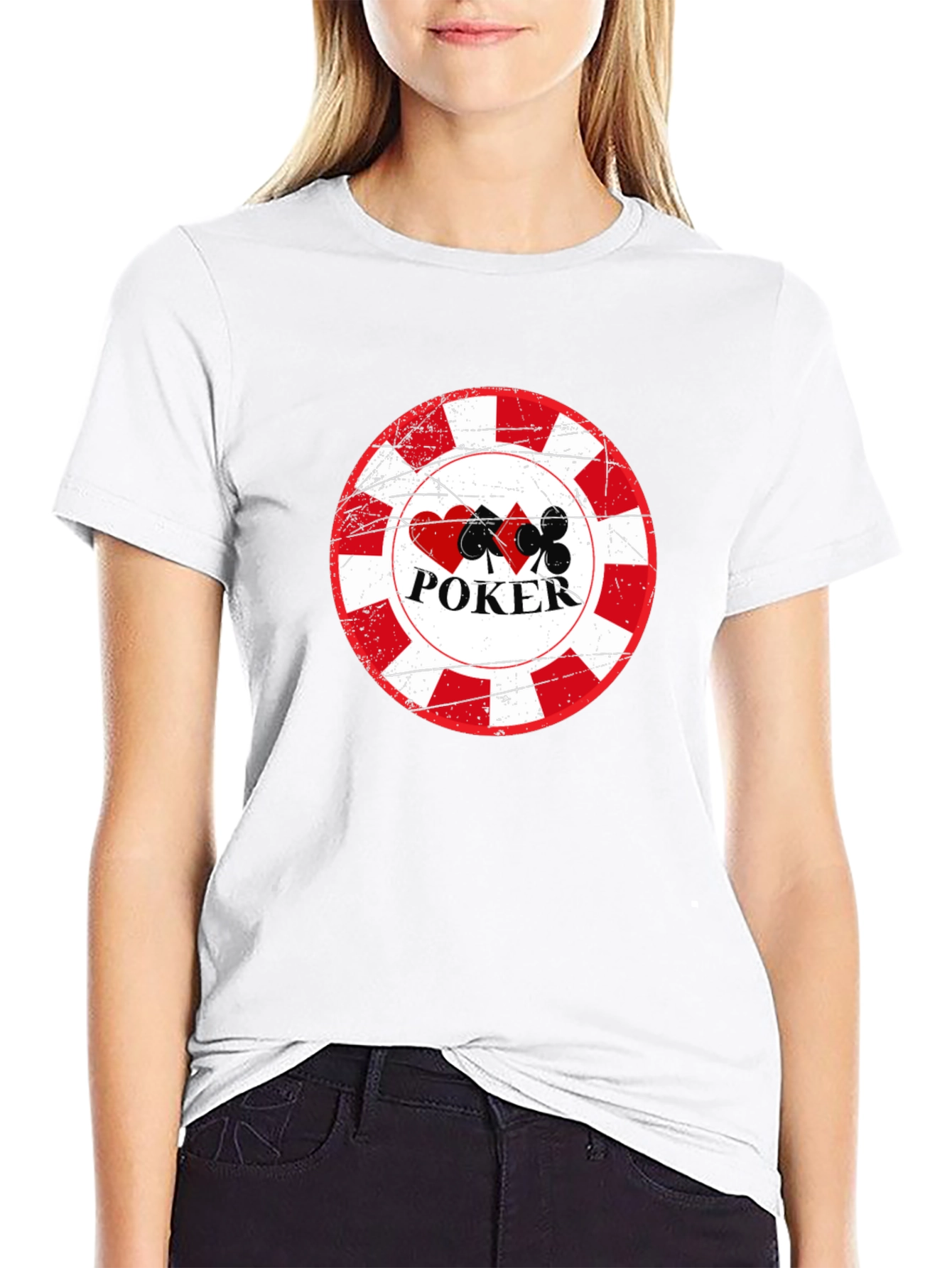 Poker Chip Graphic Tee - Black Cotton T-Shirt