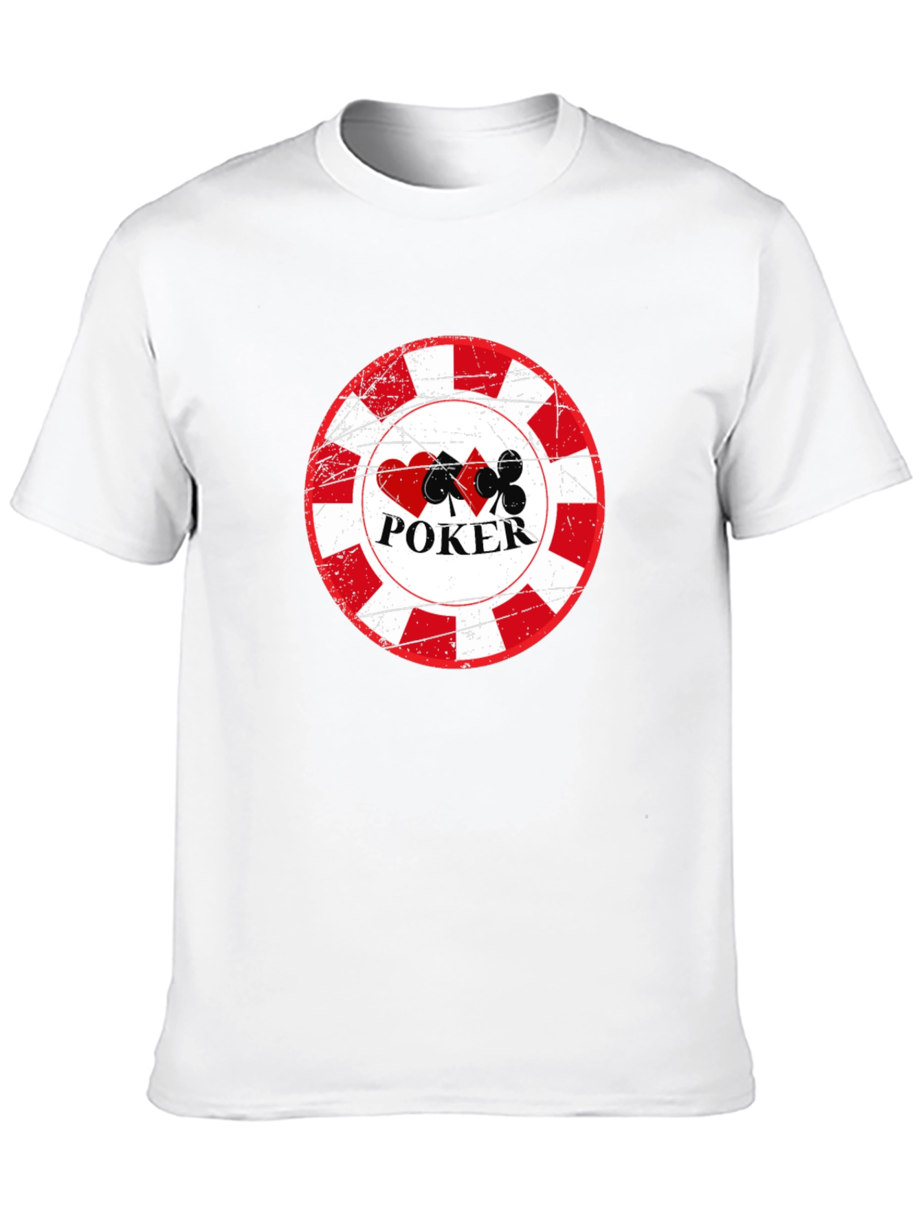 Poker Chip Graphic Tee - Black Cotton T-Shirt