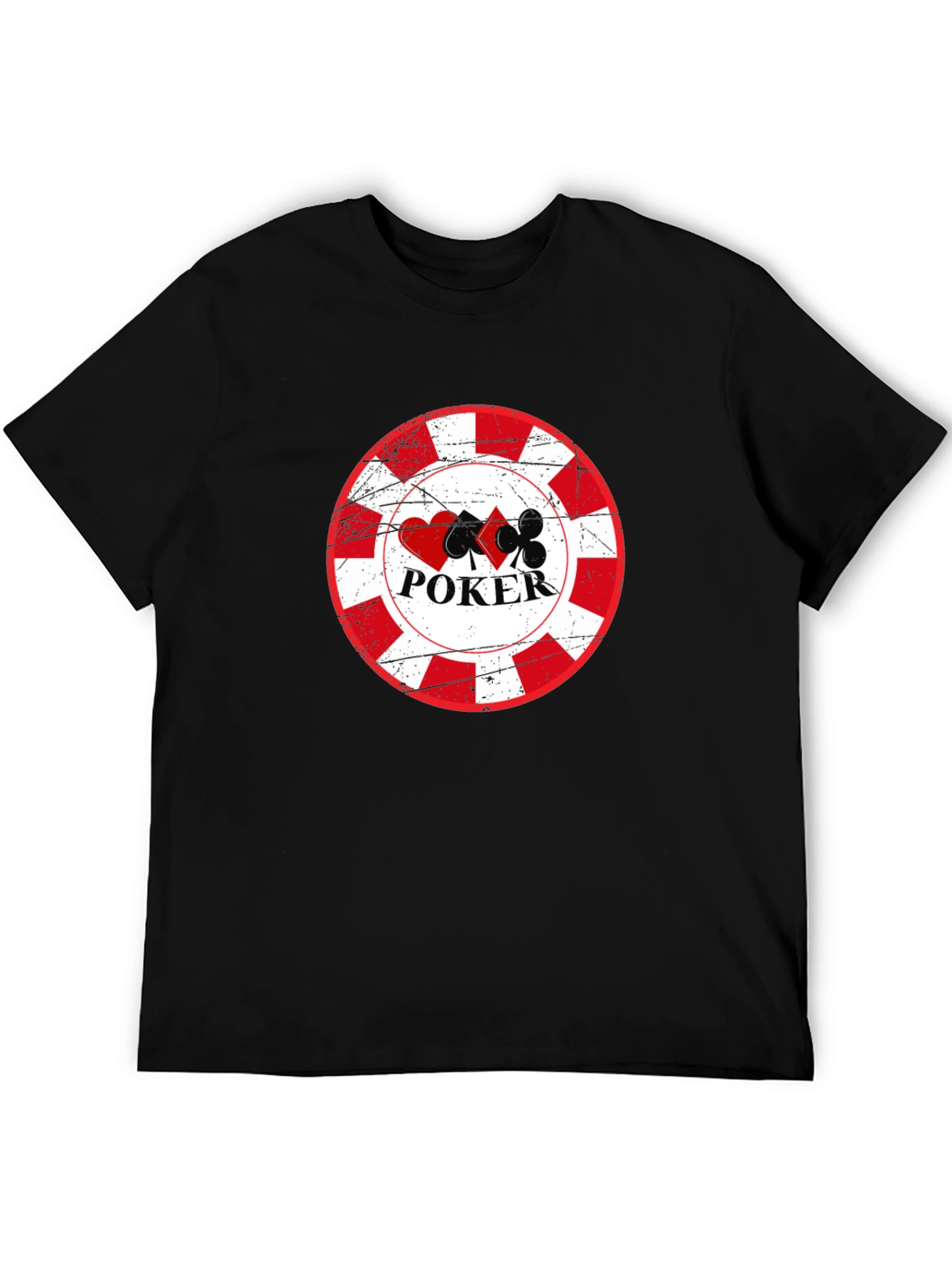 Poker Chip Graphic Tee - Black Cotton T-Shirt