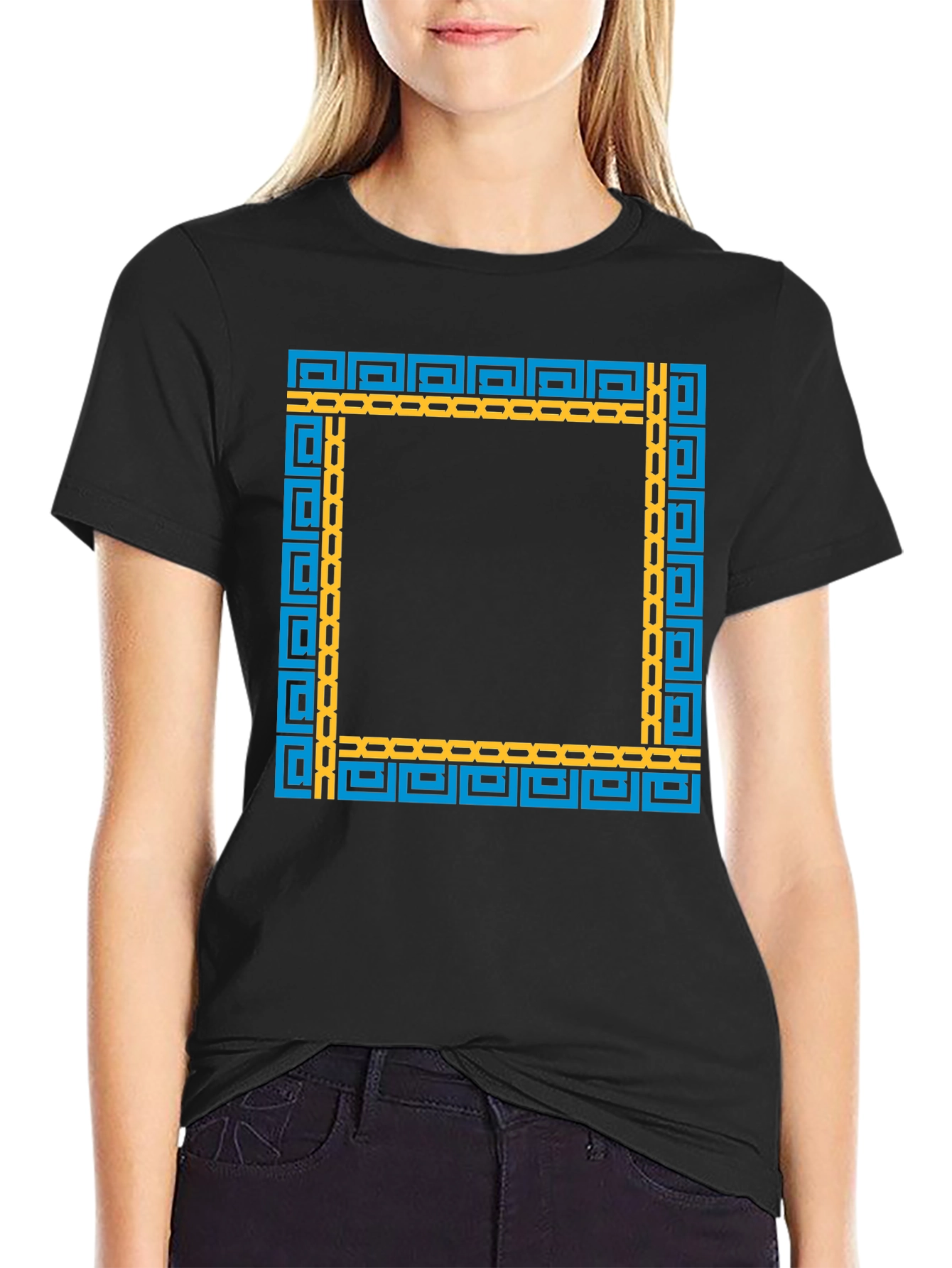 Geometric Frame Black T-Shirt