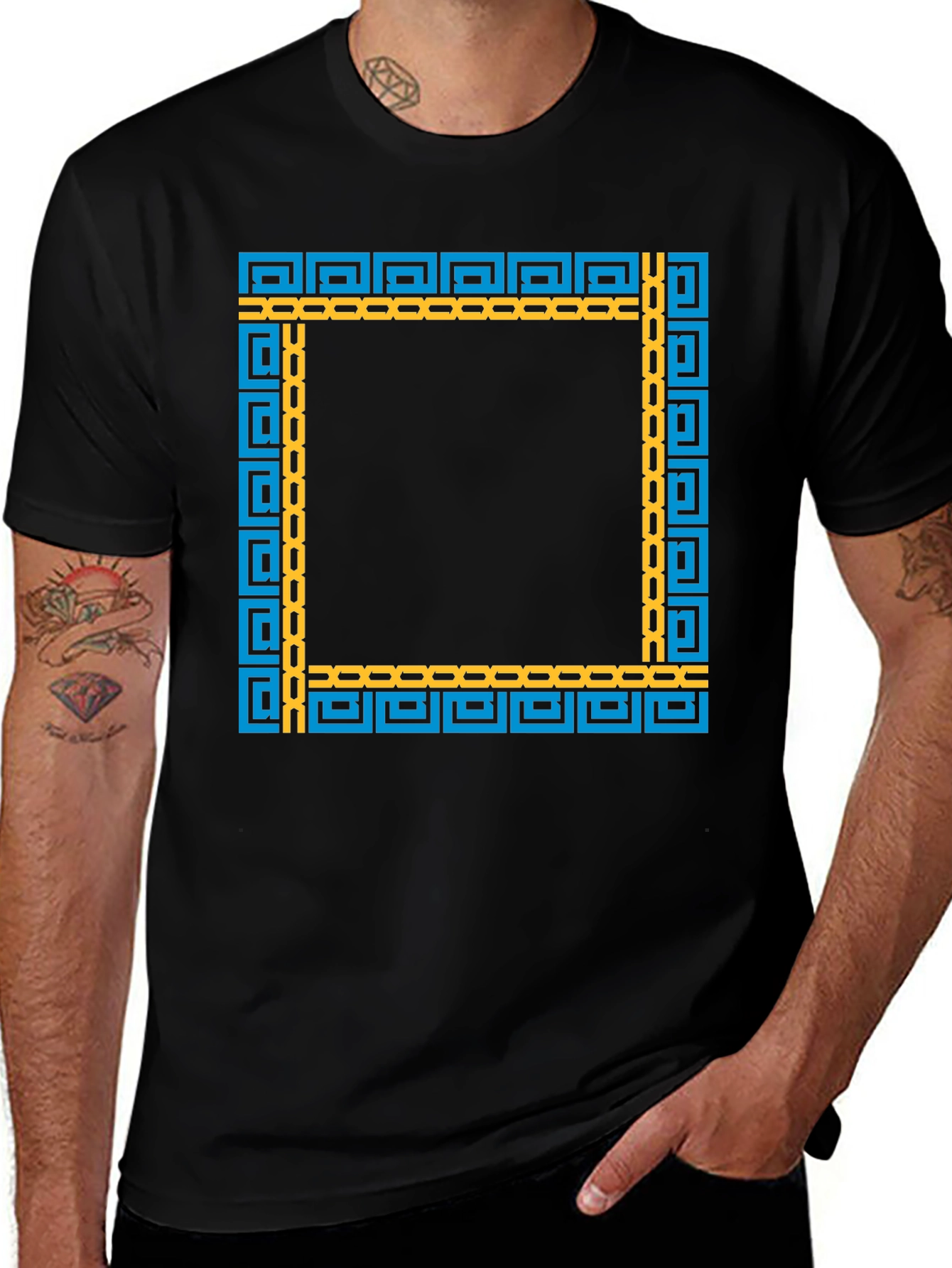 Geometric Frame Black T-Shirt