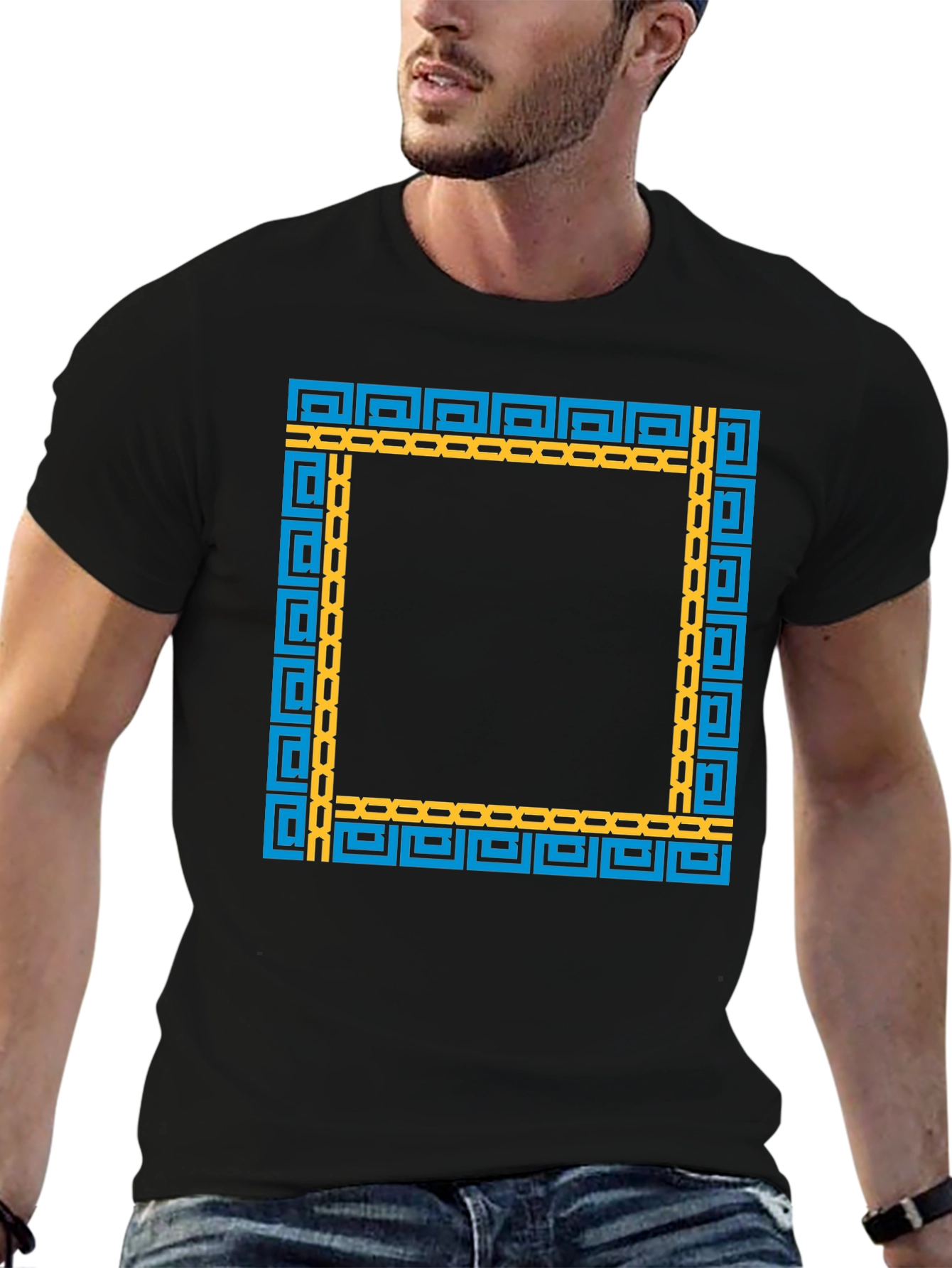 Geometric Frame Black T-Shirt