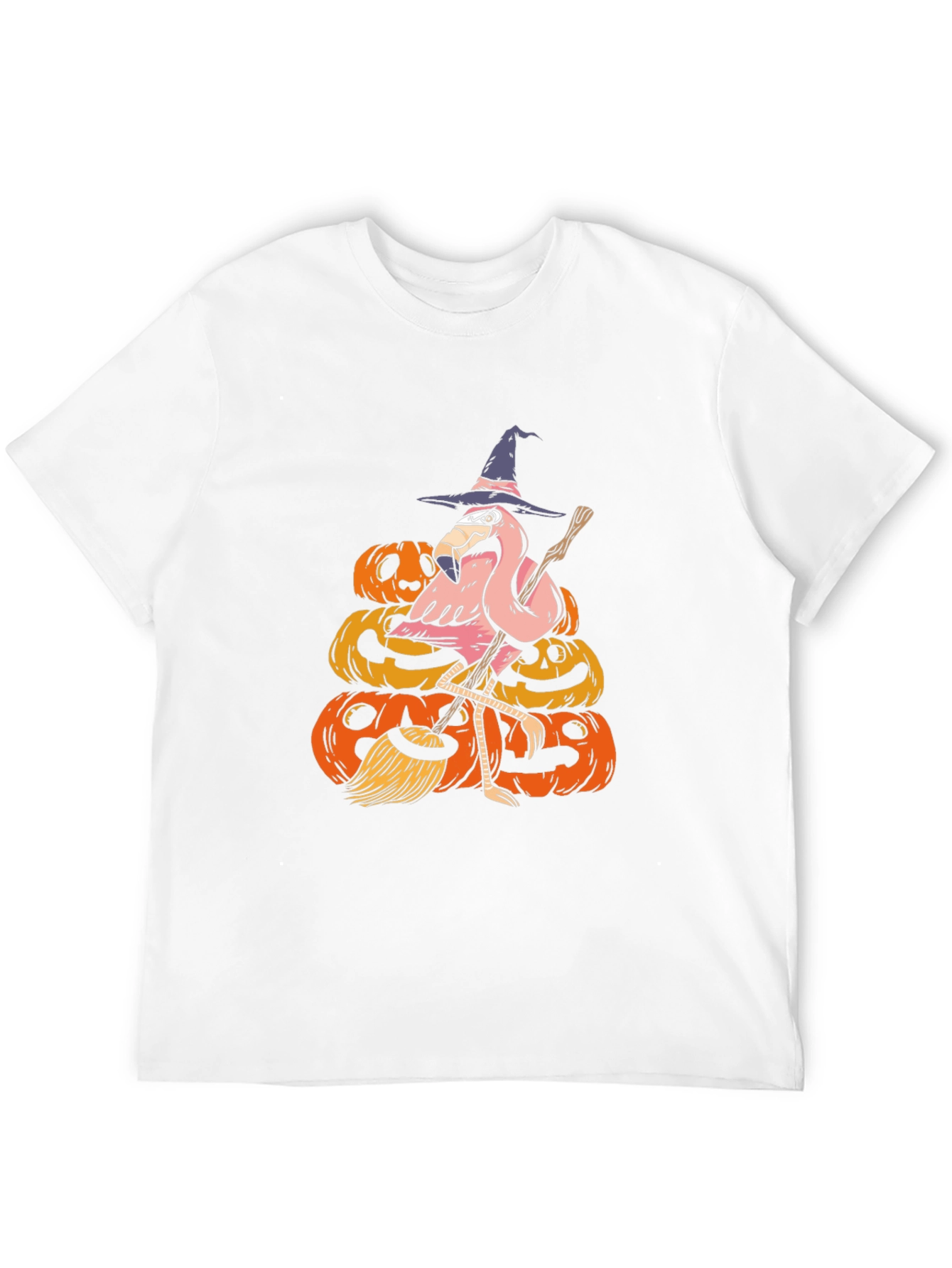 Halloween Flamingo Witch T-Shirt