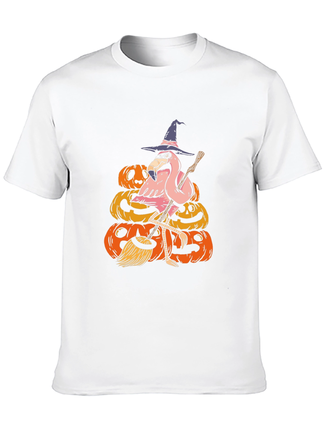 Halloween Flamingo Witch T-Shirt