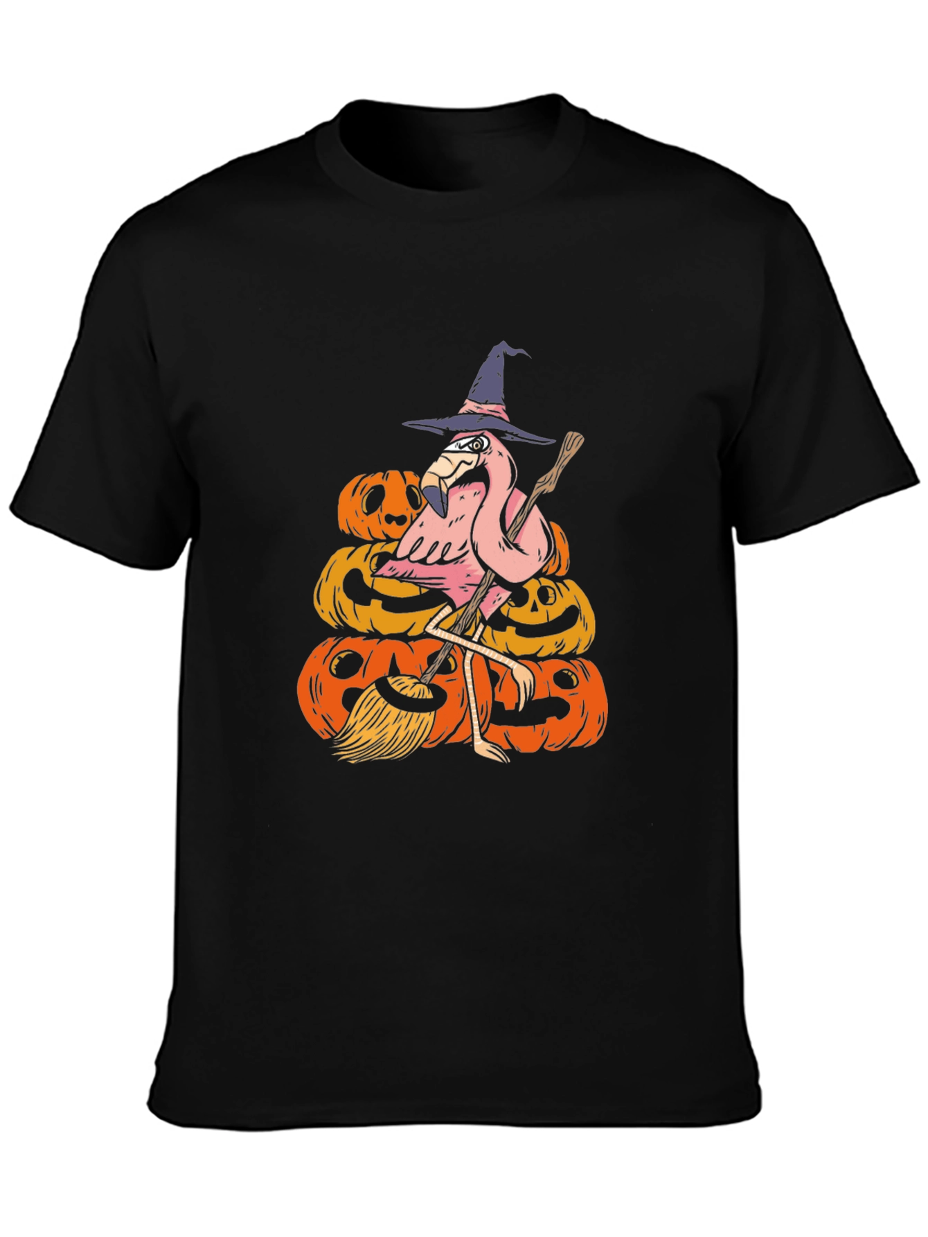 Halloween Flamingo Witch T-Shirt