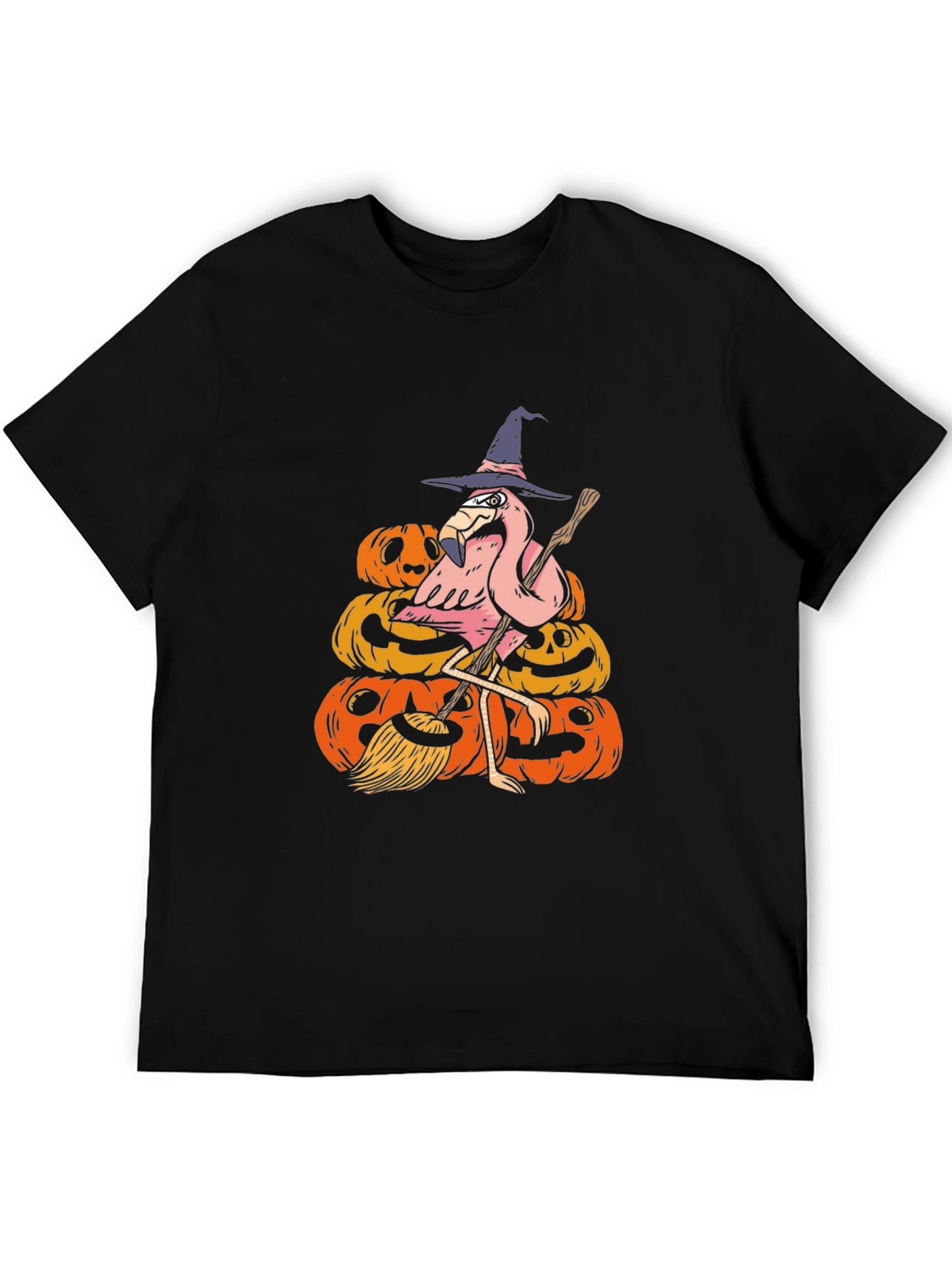 Halloween Flamingo Witch T-Shirt
