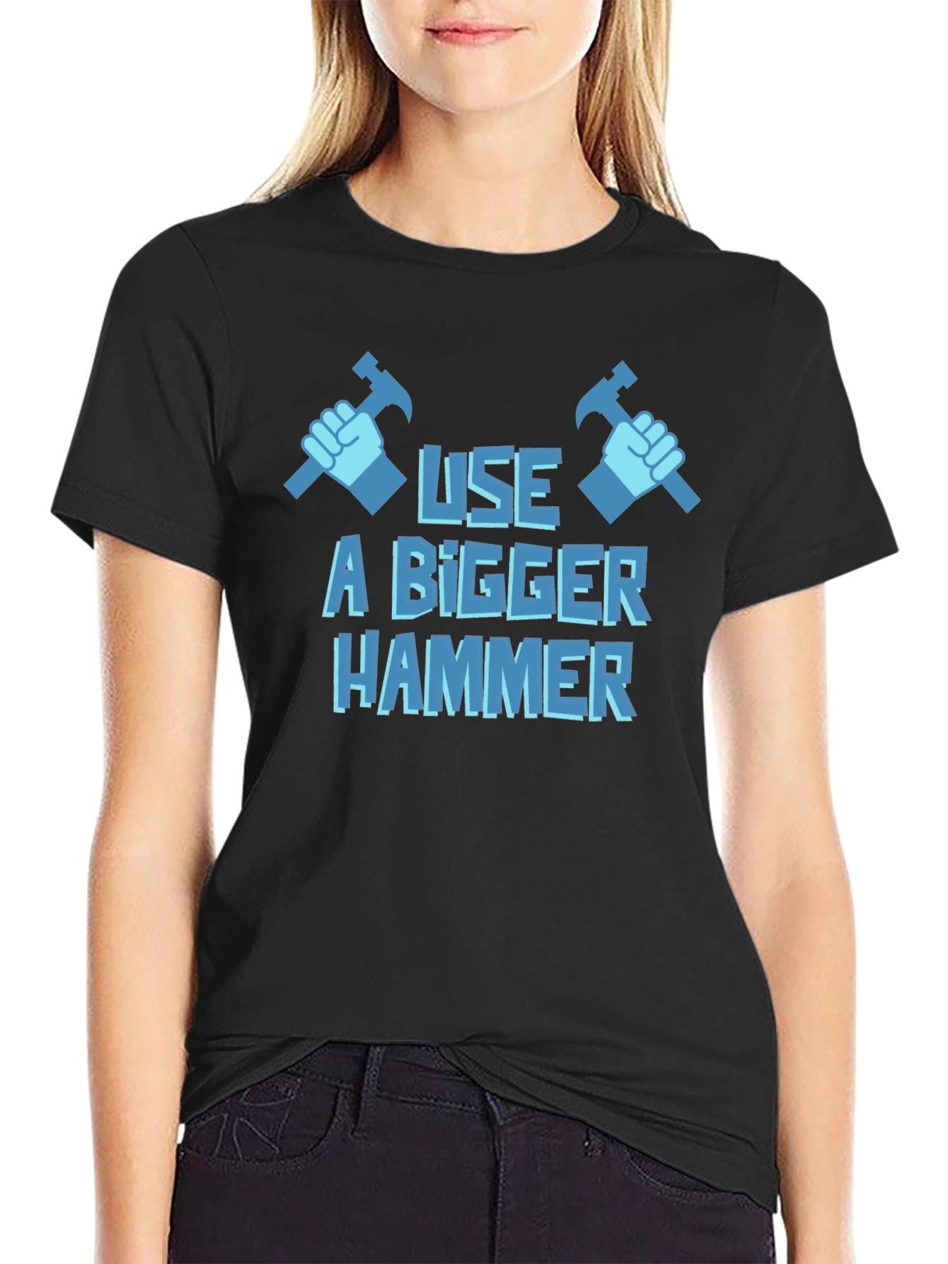 Use A Bigger Hammer T-Shirt - Novelty Construction Tee
