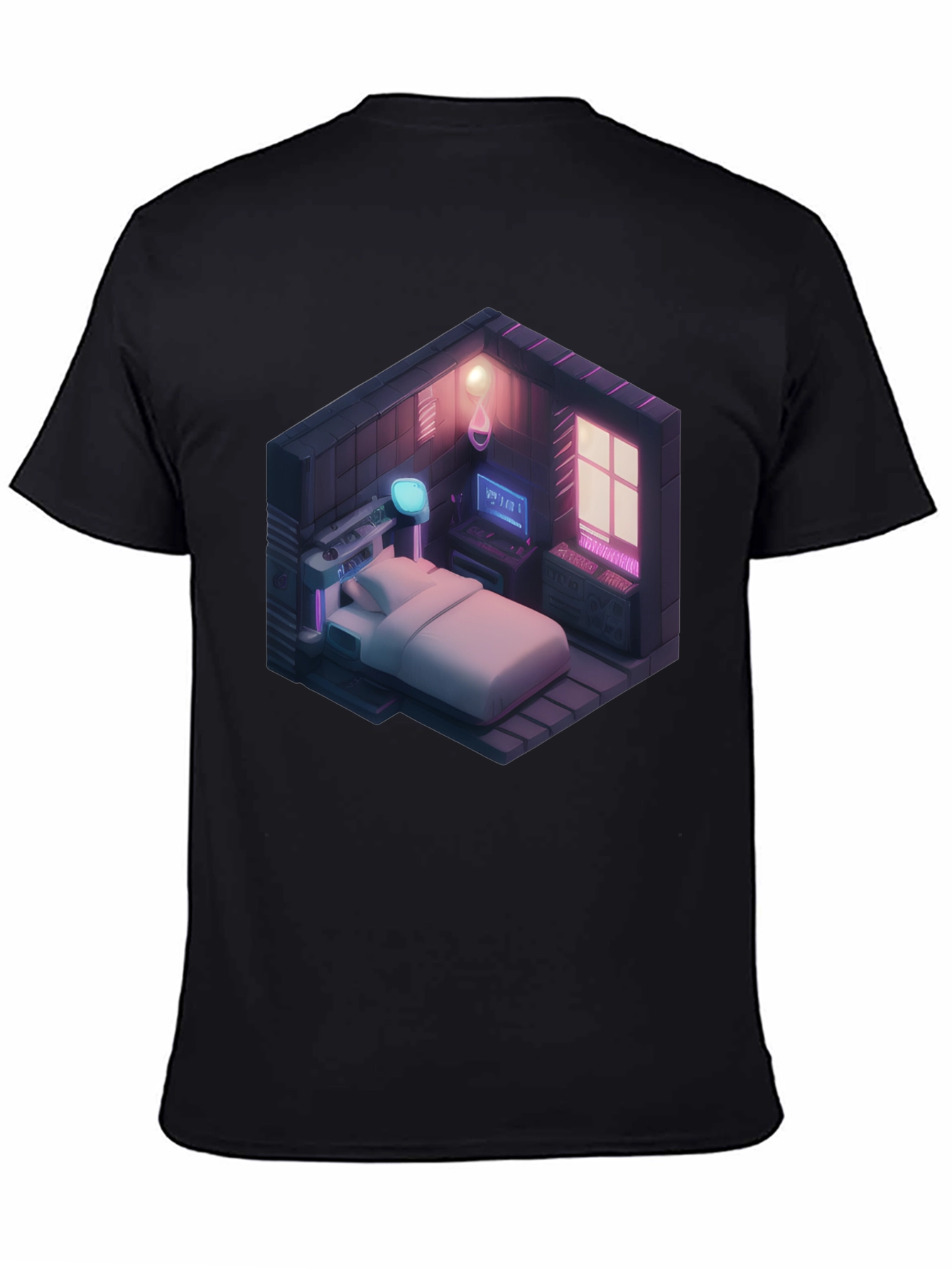 Isometric Gaming Room T-Shirt - Black