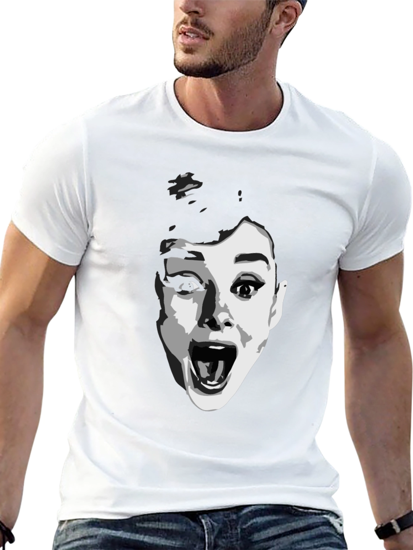 Audrey Hepburn Screaming Graphic T-Shirt