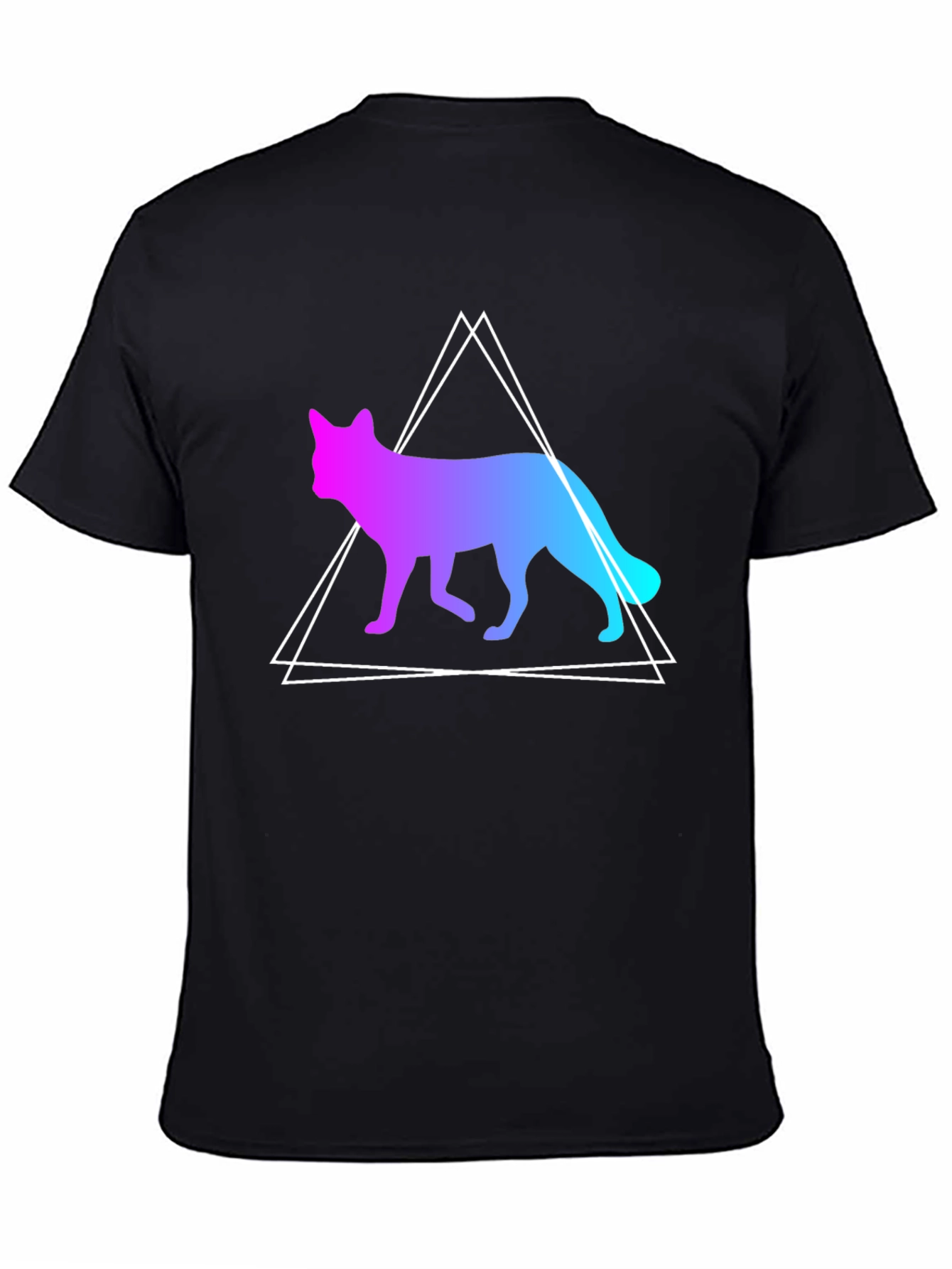 Gradient Fox Graphic Tee - Black T-Shirt