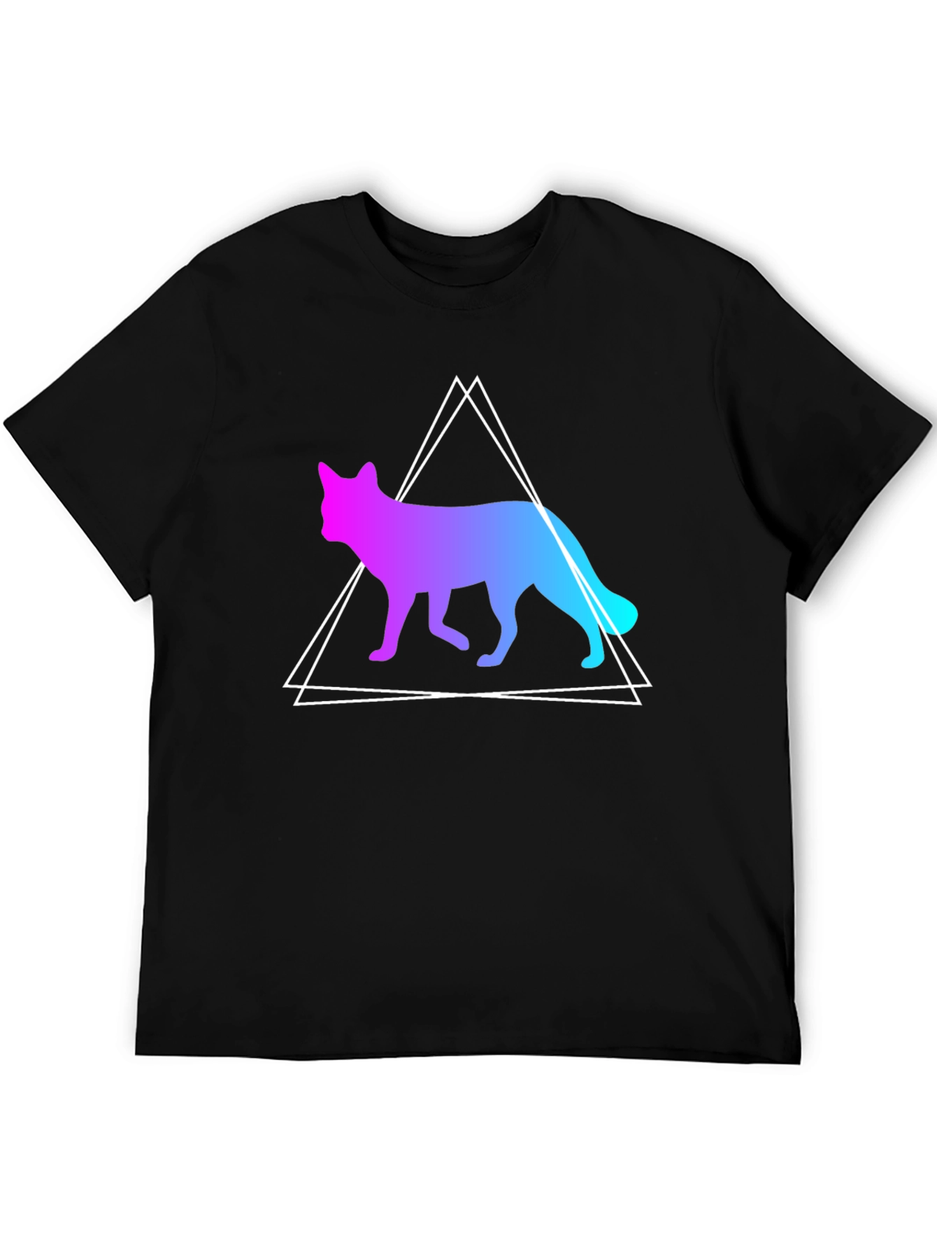 Gradient Fox Graphic Tee - Black T-Shirt