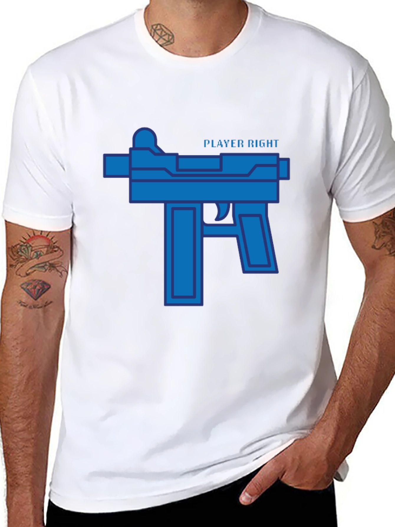 Player Right Graphic Tee - Black Cotton T-Shirt